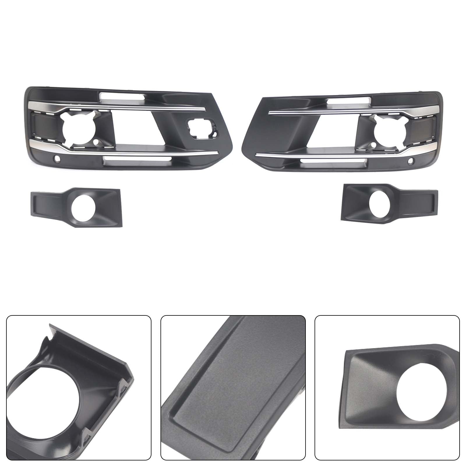 4PCS Front Bumper Fog Light Grille Cover 4M0807682AA4W3 Pour Audi Q7 2016-2019