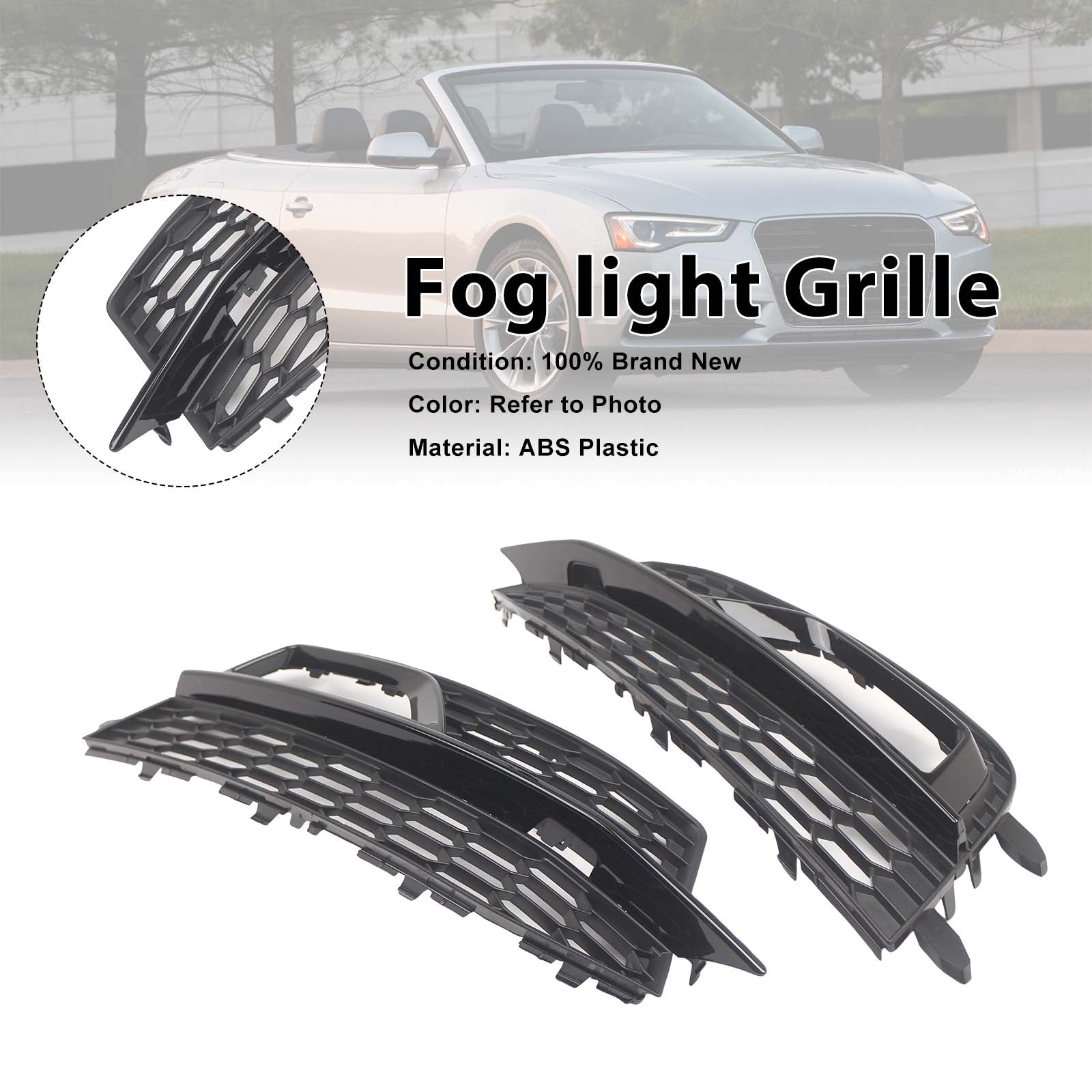 Black Front Fog Lamp Grill Pour Audi A5 S-Line Sport Edition Bumper 2013-2016