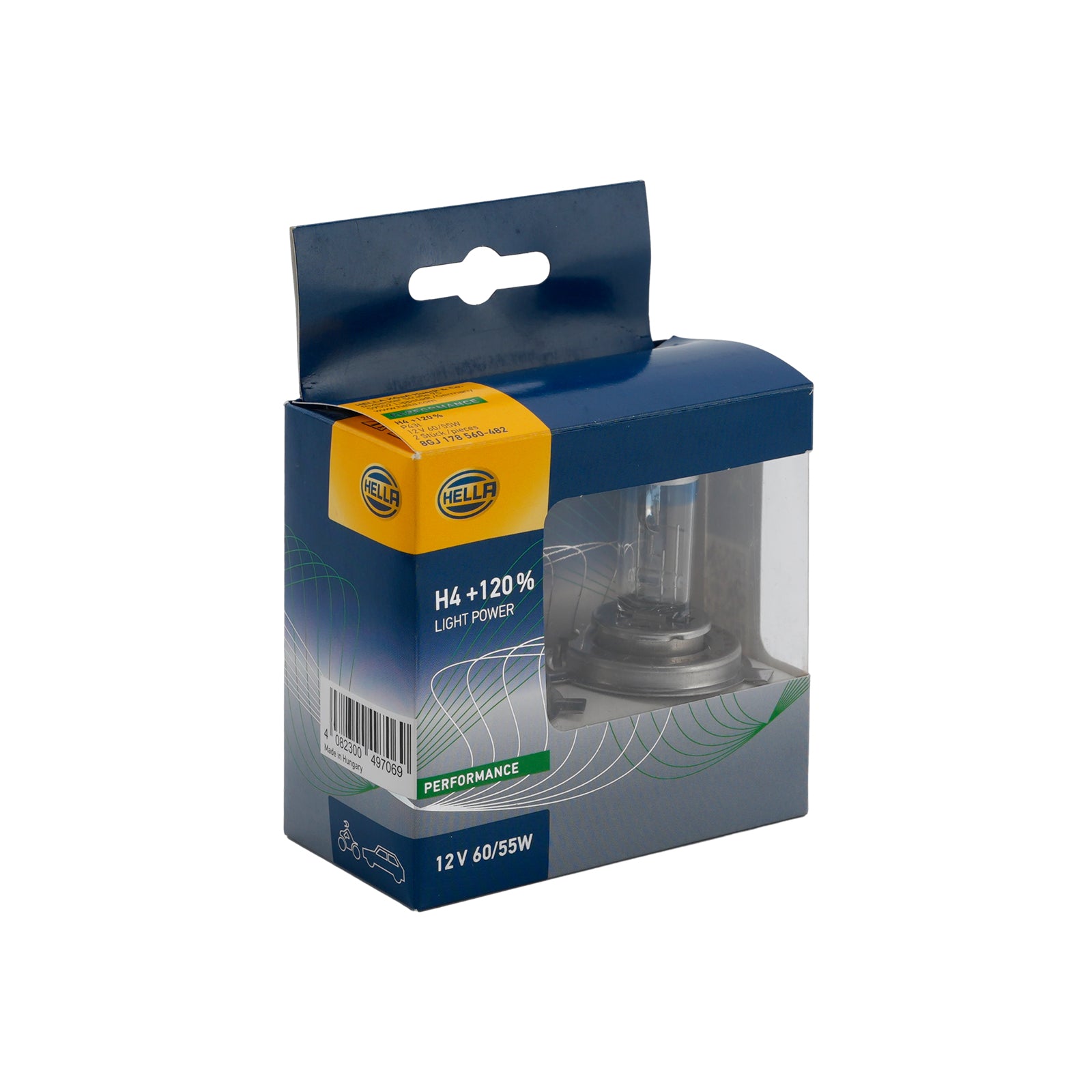 Ampoule Phare Halogène Améliorée Voiture H4 12V 60/55W Pour HELLA 178 560-482