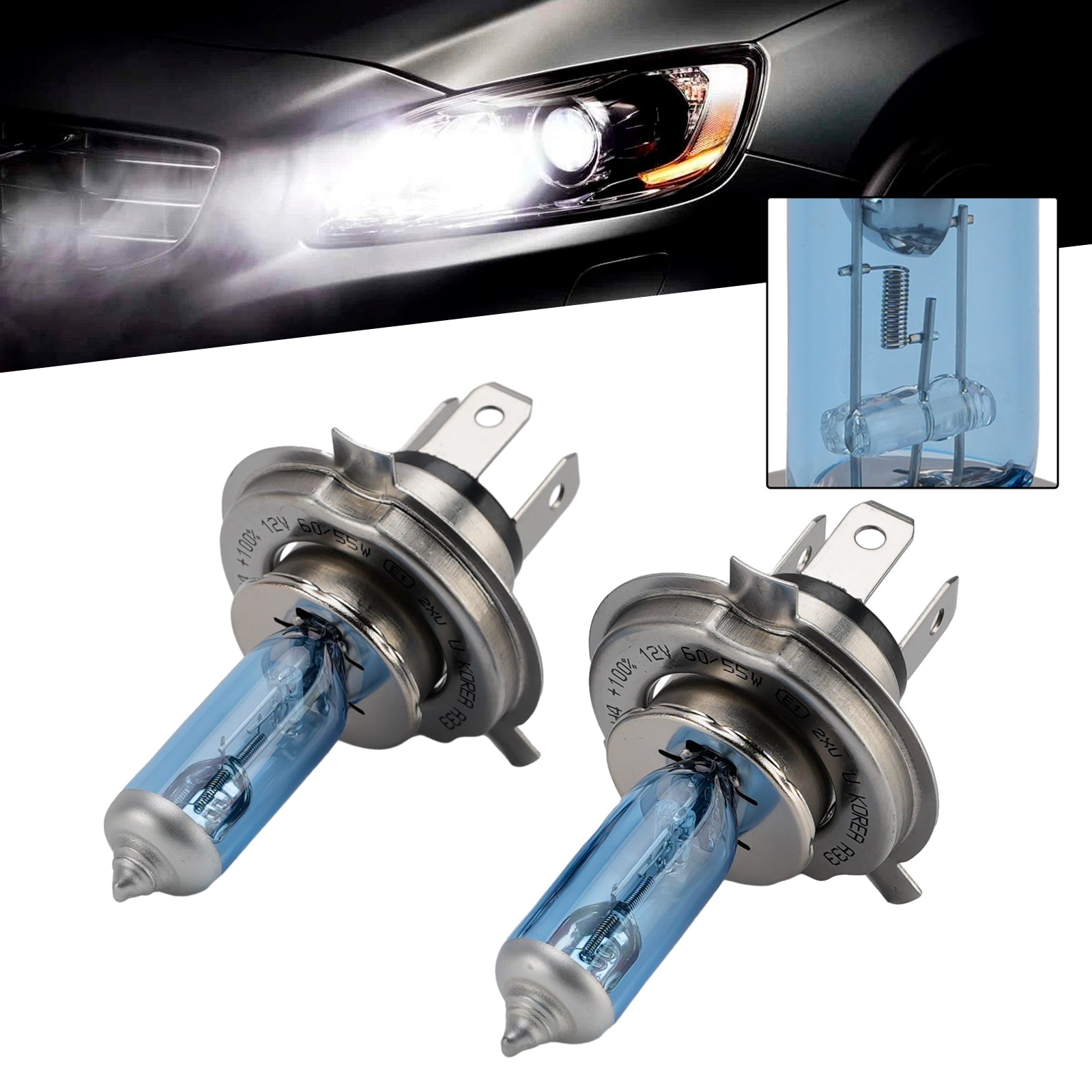 Ampoule Phare Halogène Améliorée Voiture H4 12V 60/55W Pour HELLA 178 560-663