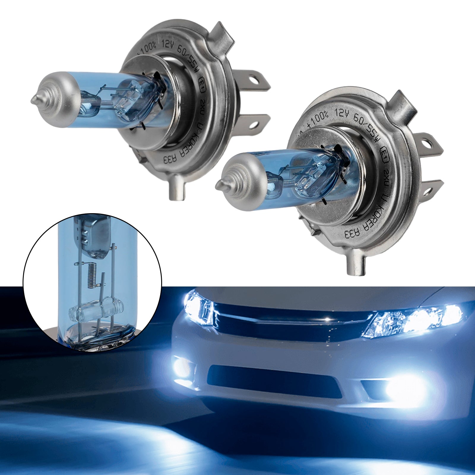 Ampoule Phare Halogène Améliorée Voiture H4 12V 60/55W Pour HELLA 178 560-663