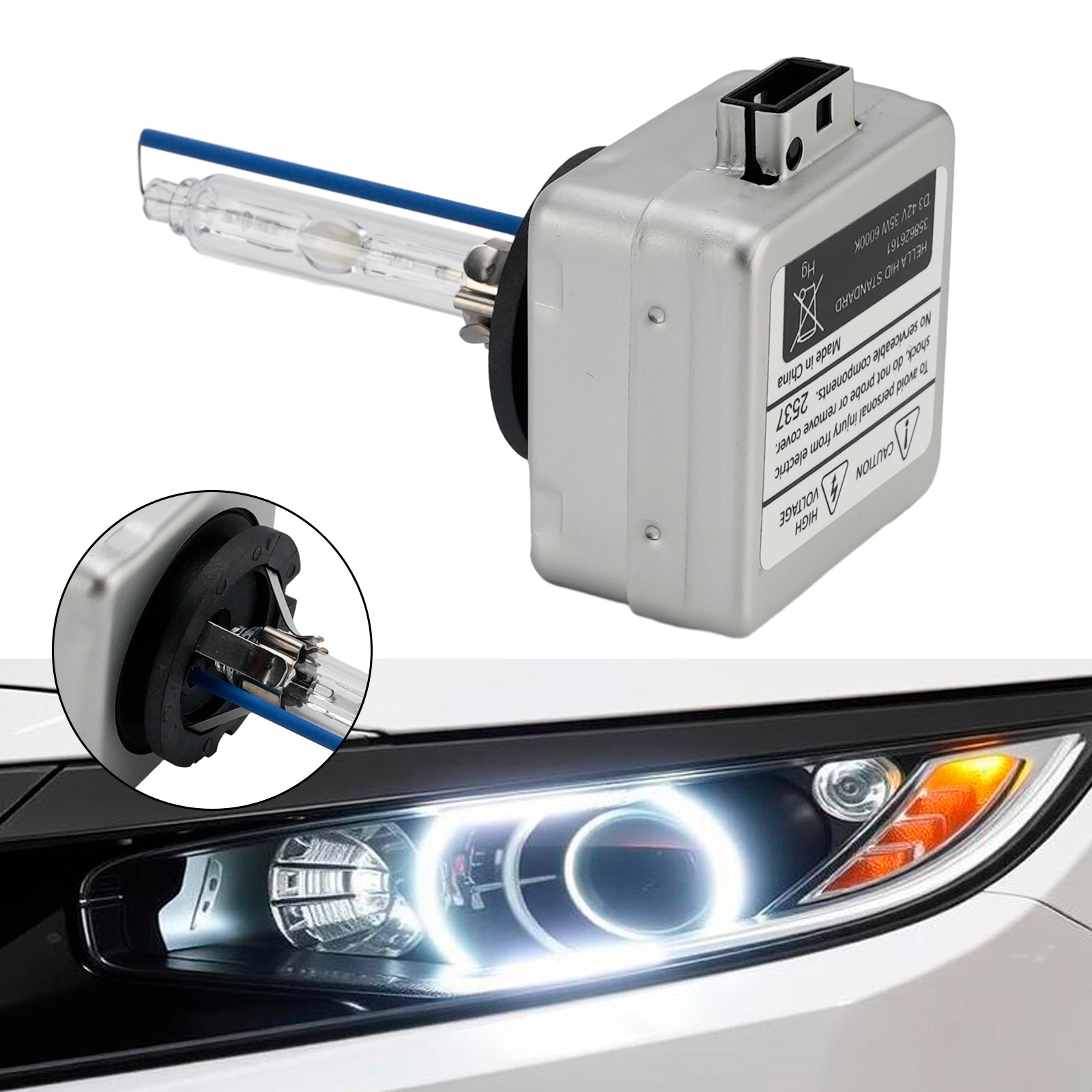 Ampoule Phare Xénon HID Voiture D3S 42V 35W 6000K Pour HELLA 8GS 358626161