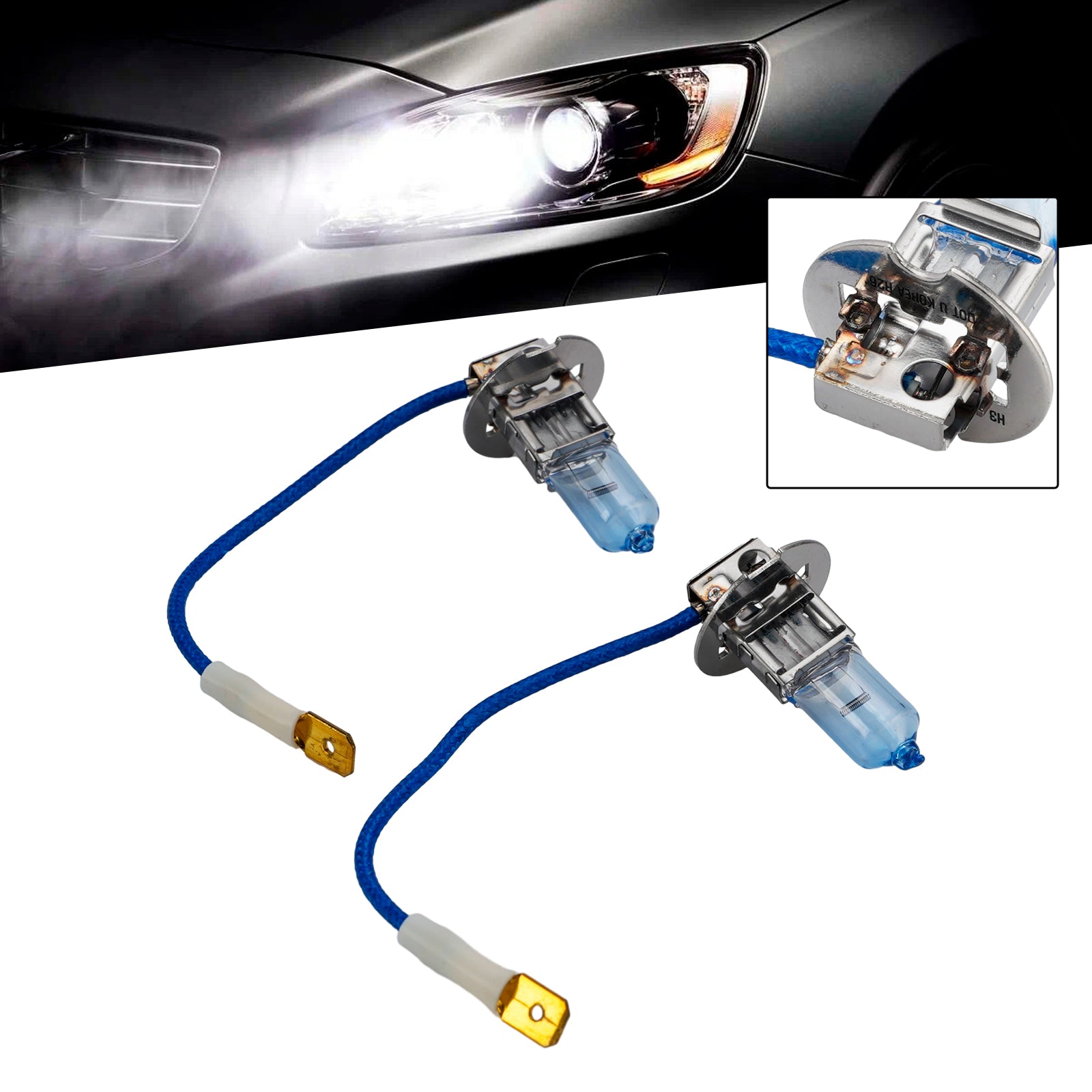 Ampoule Phare Halogène Améliorée Voiture H3 12V 55W Pour HELLA 8GH 178 560-683