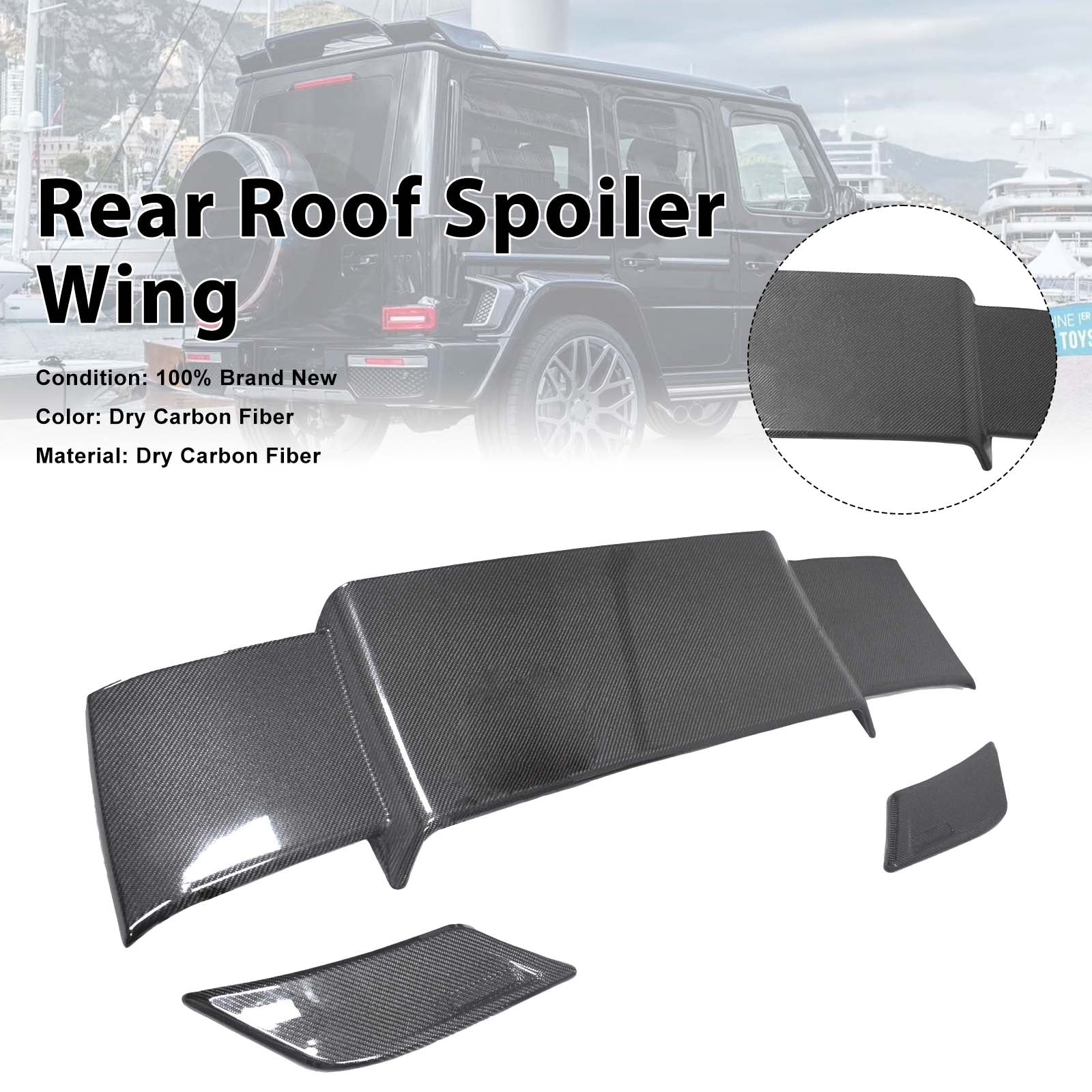 Carbon Fiber Rear Roof Spoiler Wing Pour Benz W463A W464 2019-2023 Brabus Style