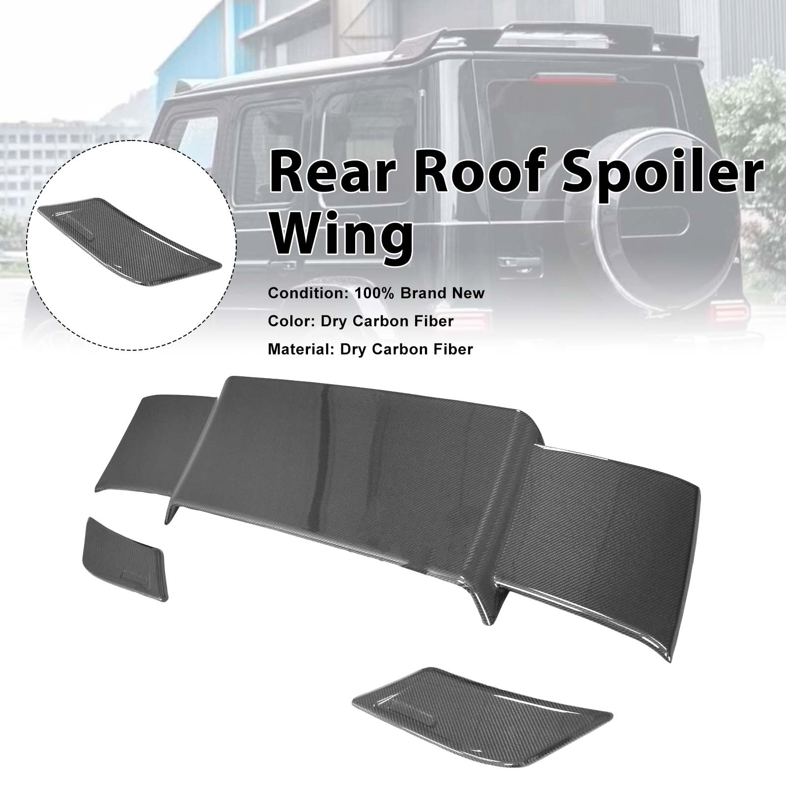 Carbon Fiber Rear Roof Spoiler Wing Pour Benz W463A W464 2019-2023 Brabus Style