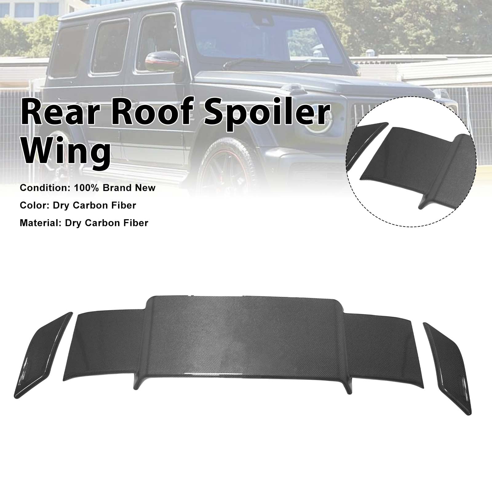 Carbon Fiber Rear Roof Spoiler Wing Pour Benz W463A W464 2019-2023 Brabus Style