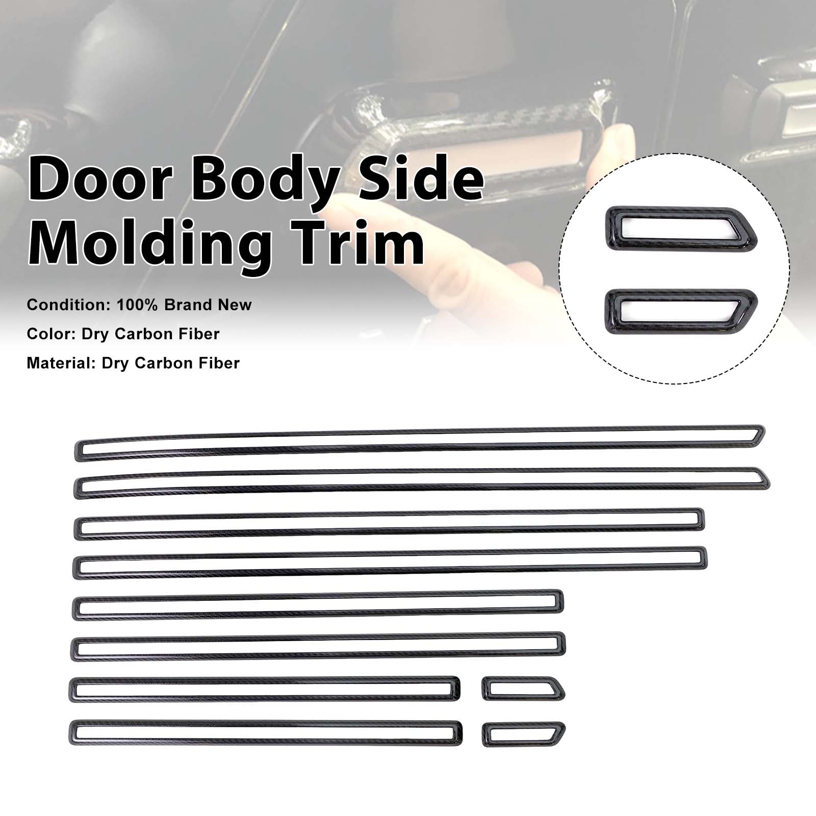 Carbon Fiber Door Body Side Molding Trim Pour Benz G Class W464 W465 2019-2026