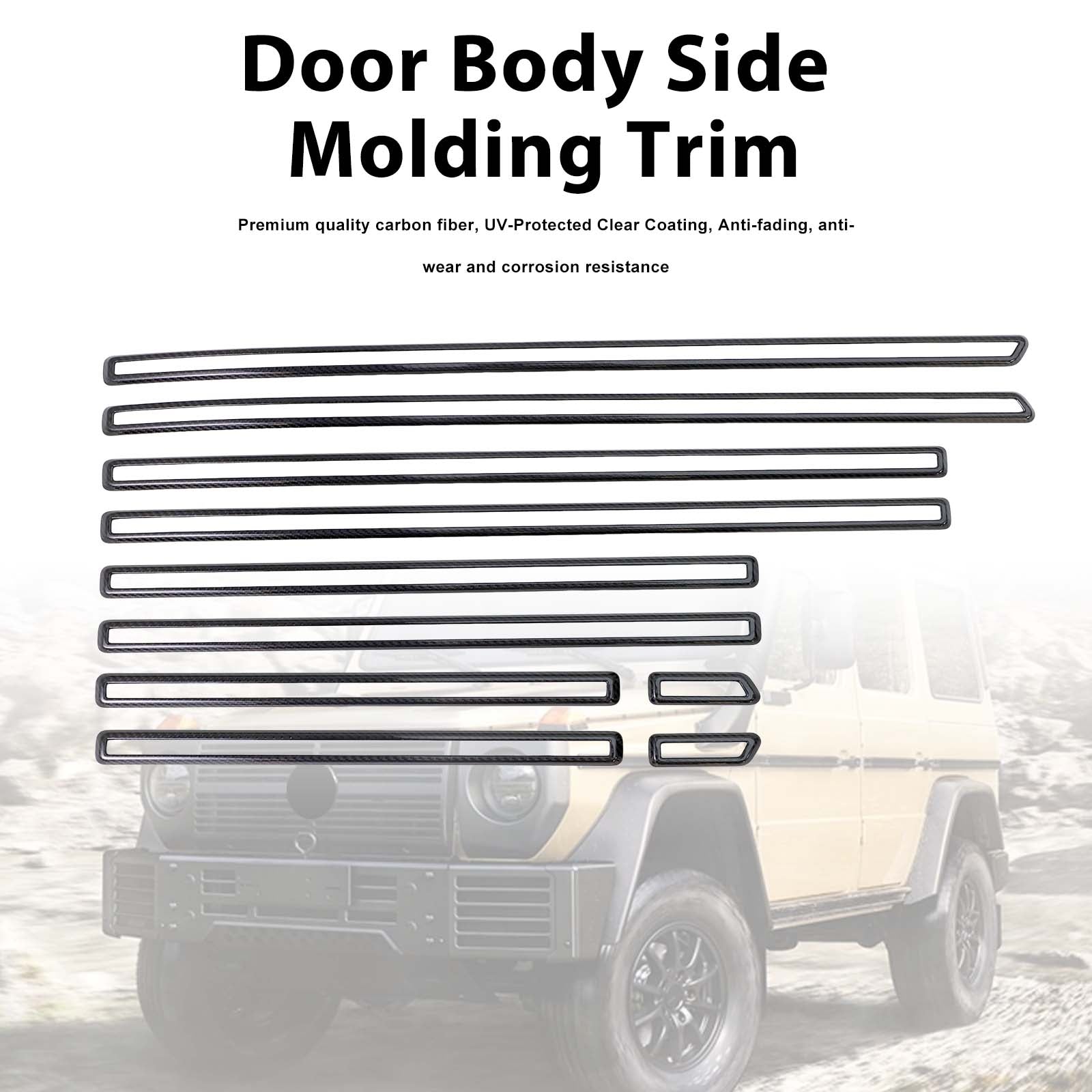 Carbon Fiber Door Body Side Molding Trim Pour Benz G Class W464 W465 2019-2026
