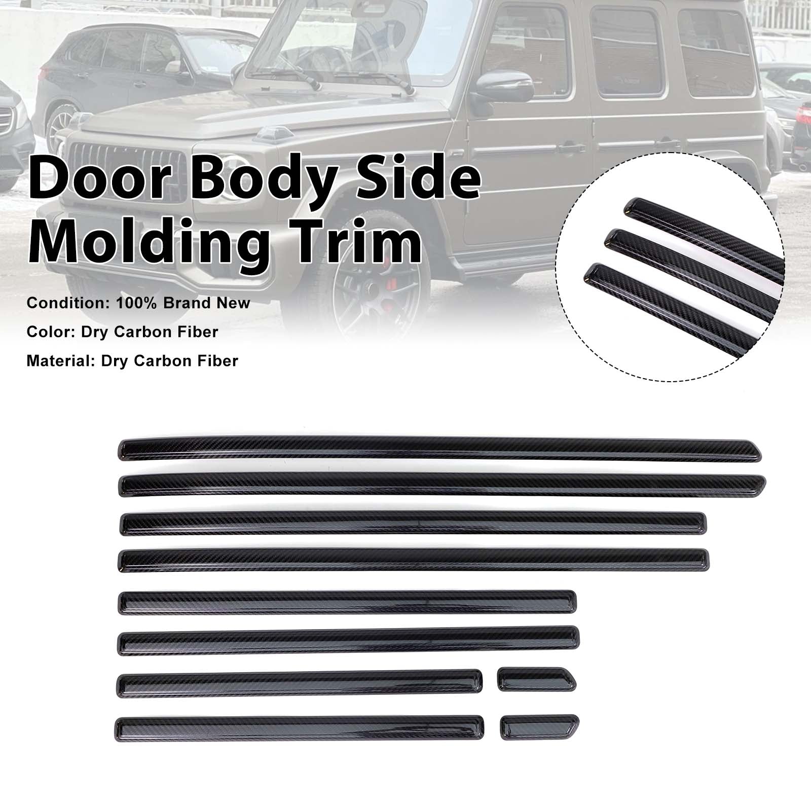 Real Carbon Door Body Side Molding Trim Pour Benz G Class W464 W465 2019-2026
