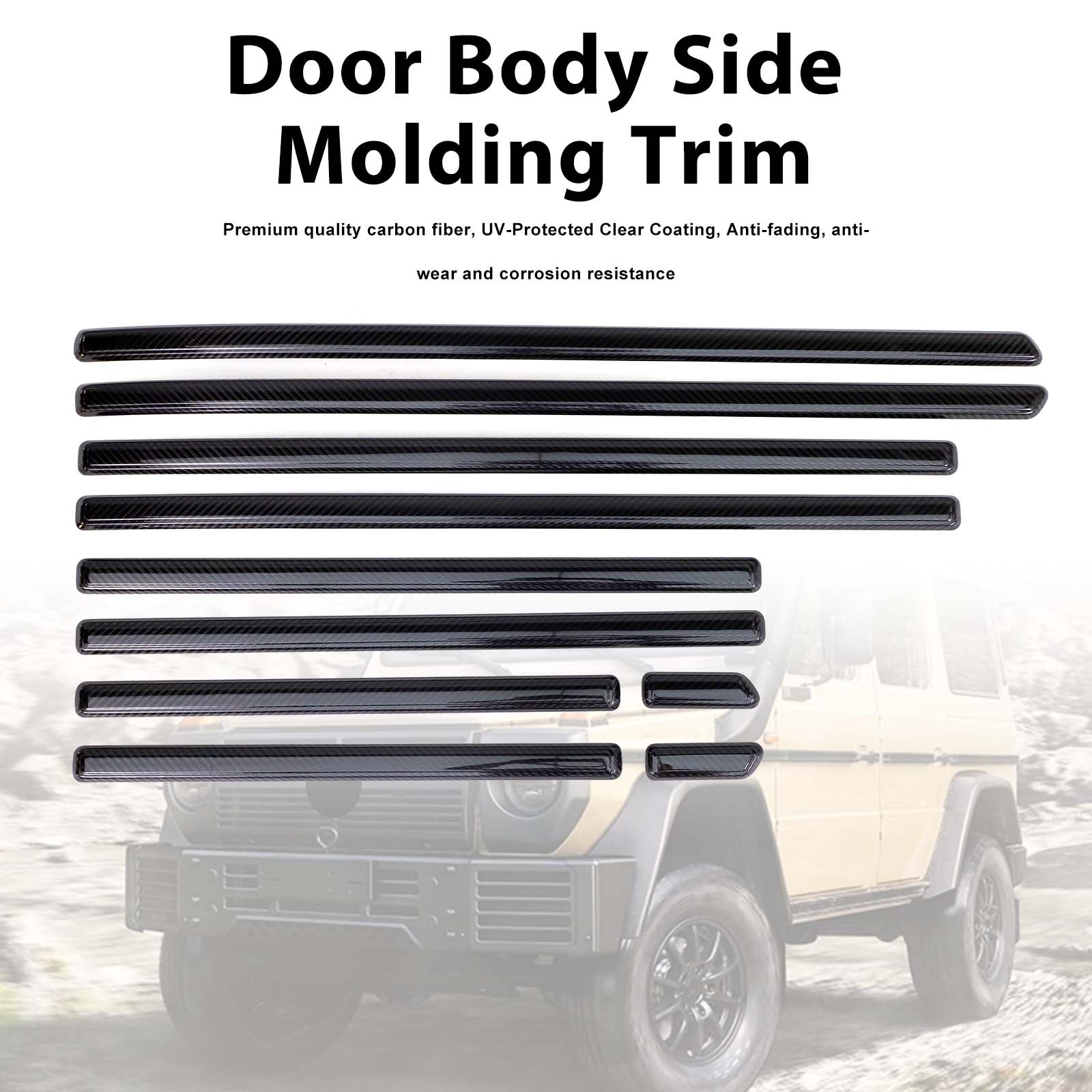 Real Carbon Door Body Side Molding Trim Pour Benz G Class W464 W465 2019-2026