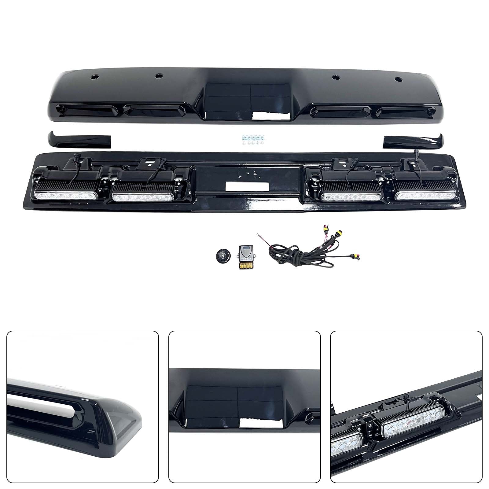 Brabus Style Front Roof Spoiler Wing Pour Benz G-Class W464 2019-2023 W/Led