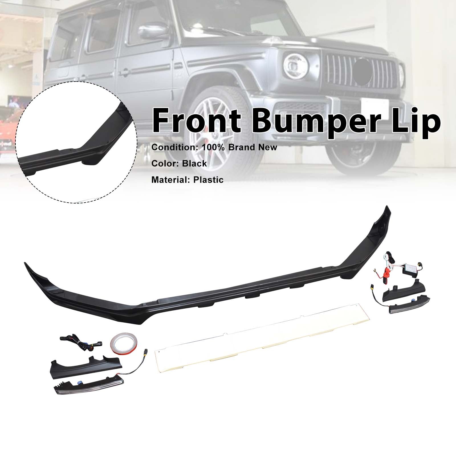 Brabus Style Front Bumper Lip Pour Mercedes Benz G-Class W464 W463A 2019-2023