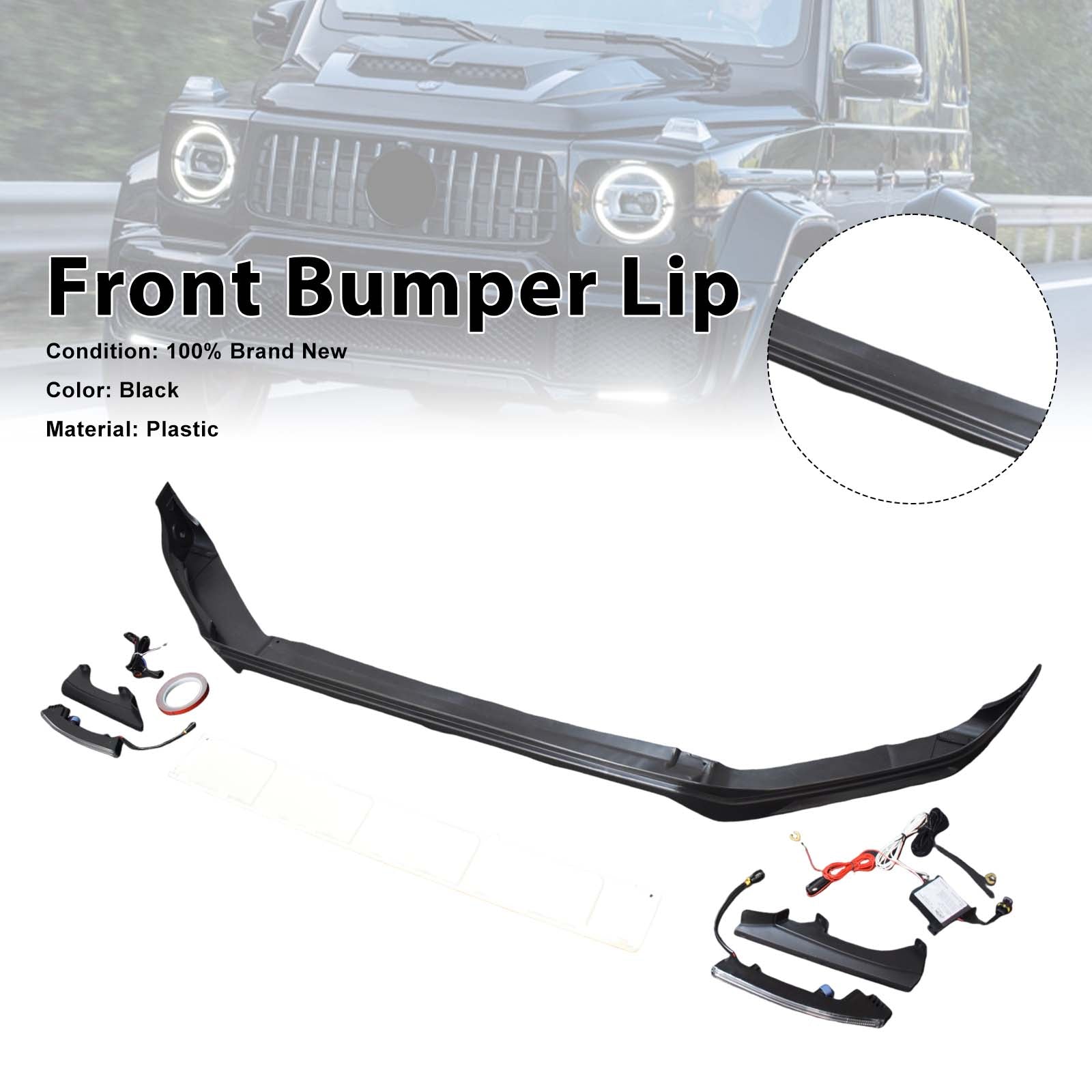 Brabus Style Front Bumper Lip Pour Mercedes Benz G-Class W464 W463A 2019-2023