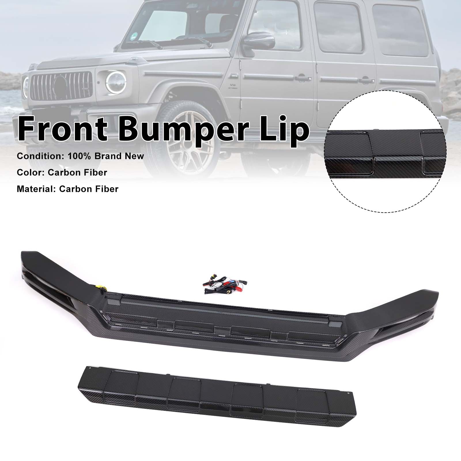 Carbon Fiber Front Bumper Lip Pour Mercedes Benz G-Class W464 W463A 2019-2023