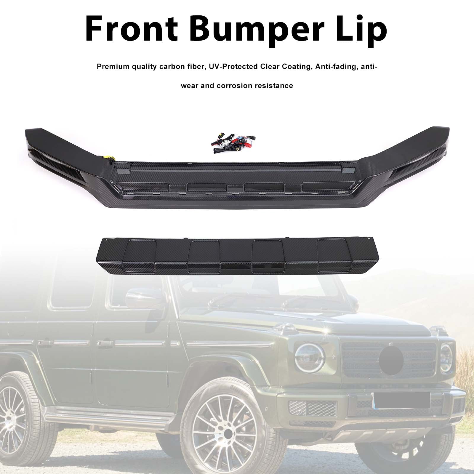 Carbon Fiber Front Bumper Lip Pour Mercedes Benz G-Class W464 W463A 2019-2023