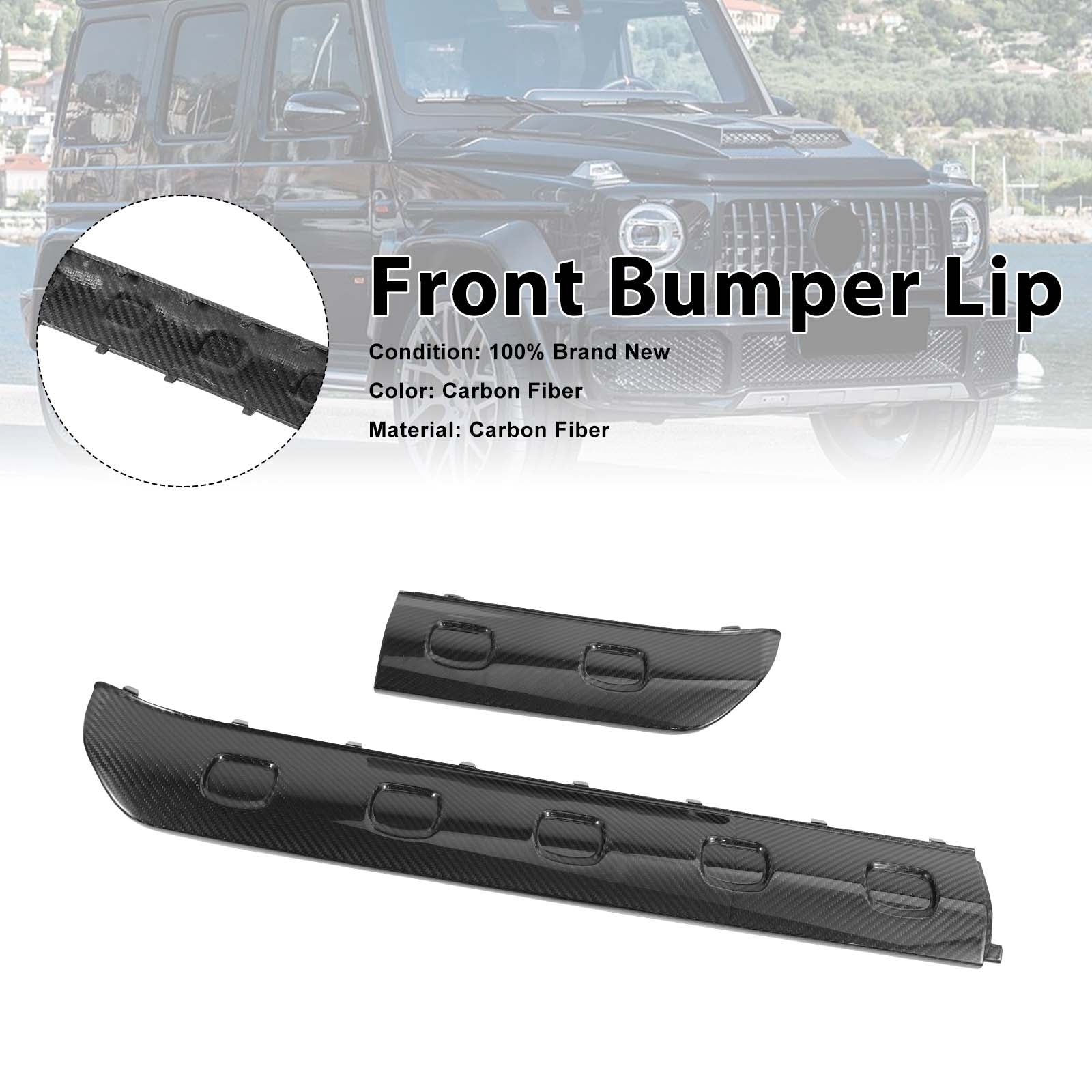 Carbon Fiber Front Bumper Lip Pour Mercedes Benz G-Class W464 G63 2019-2023