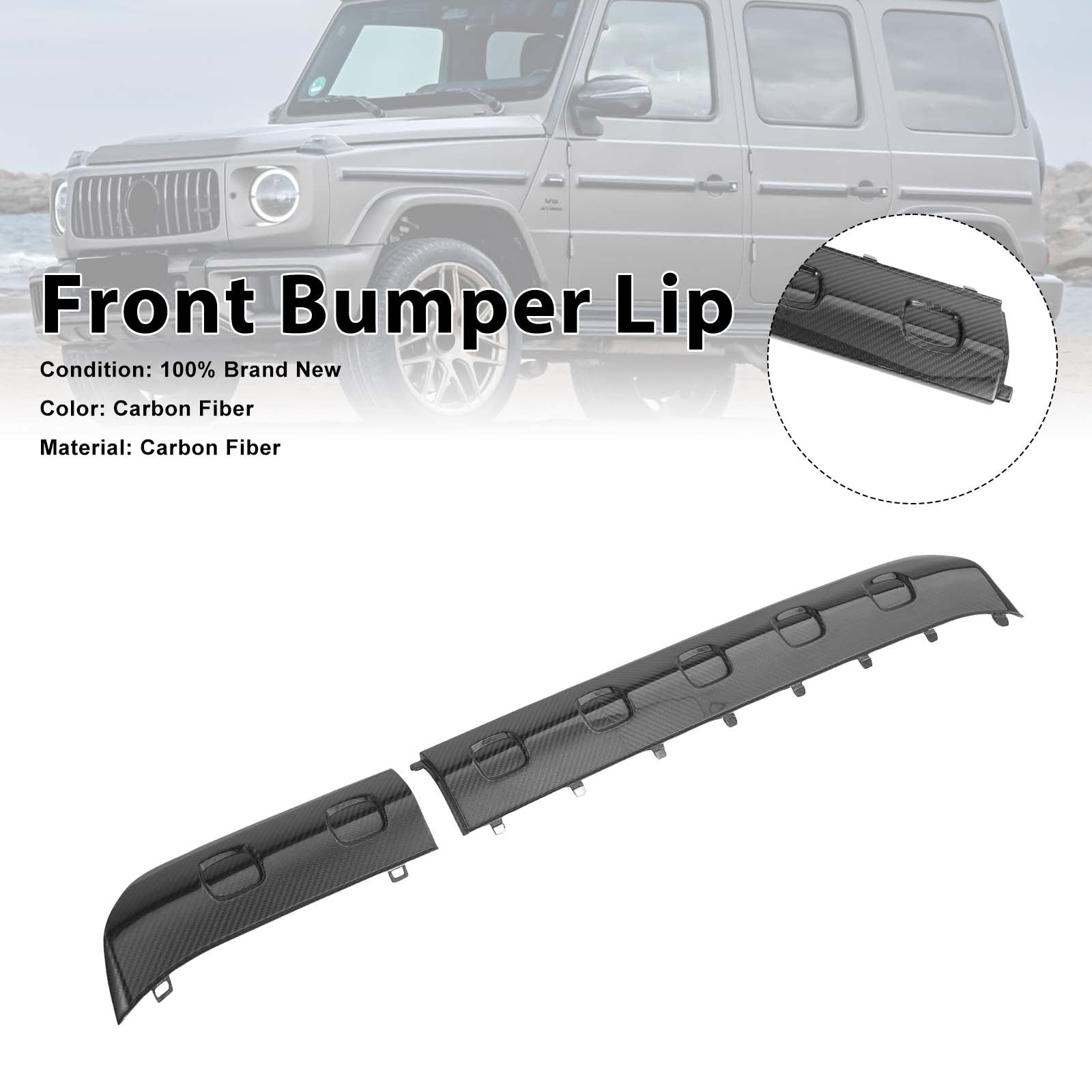 Carbon Fiber Front Bumper Lip Pour Mercedes Benz G-Class W464 G63 2019-2023