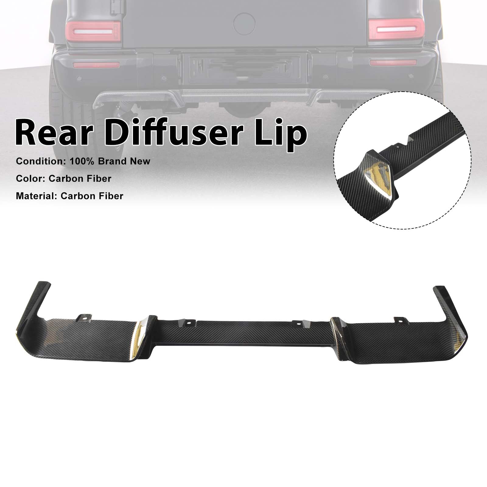Dry Carbon Rear Diffuser Lip Pour Mercedes Benz G-Class W464 W463A 2019-2023