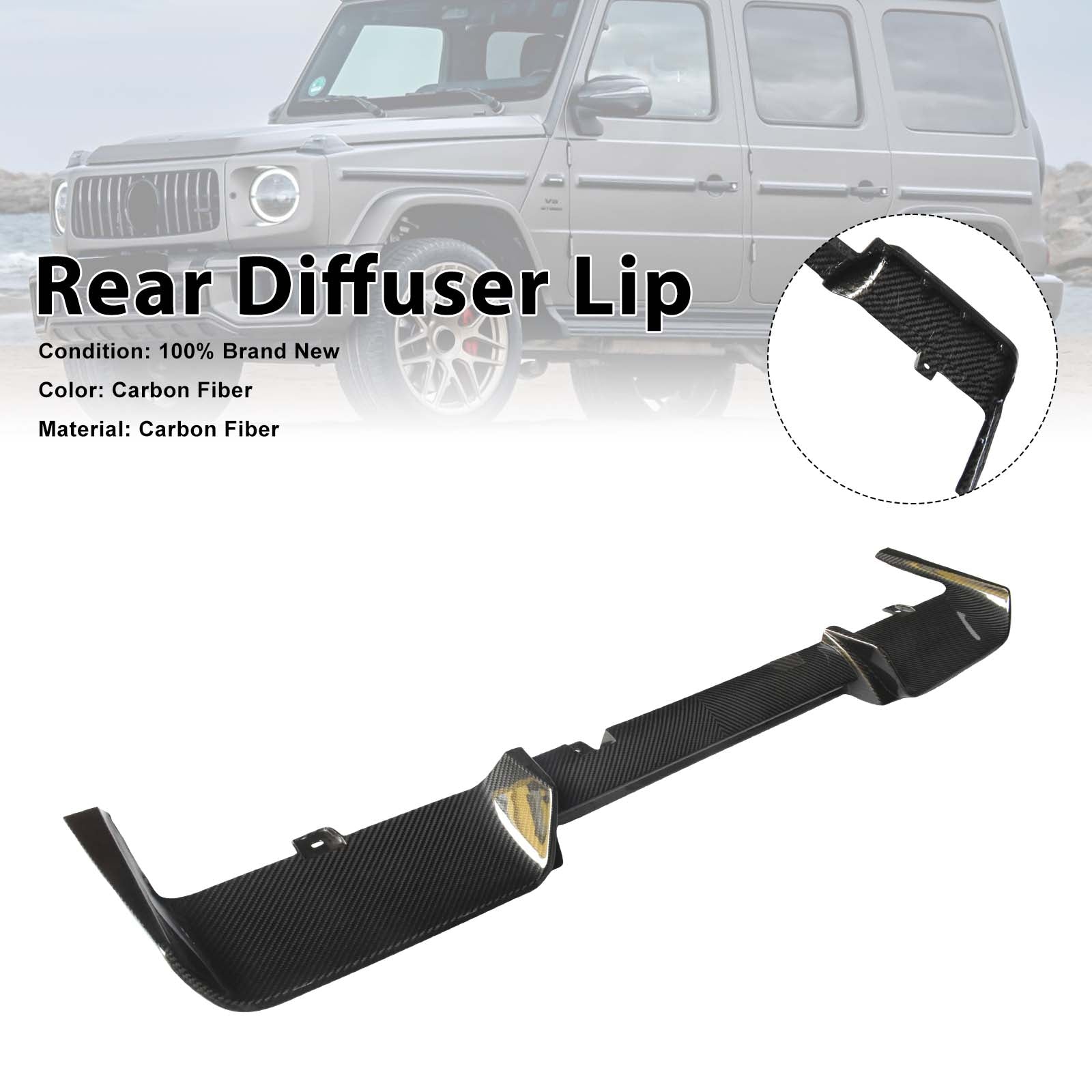 Dry Carbon Rear Diffuser Lip Pour Mercedes Benz G-Class W464 W463A 2019-2023