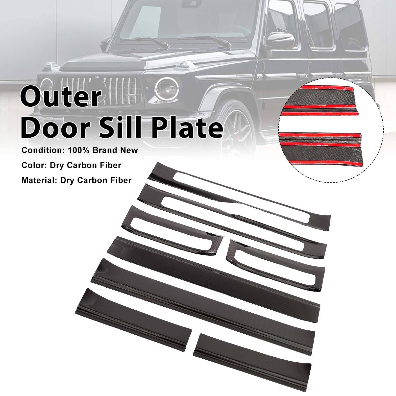 Carbon Fiber Outer Door Sill Plate Cover Trim Pour Benz W464 G500 2019-2023