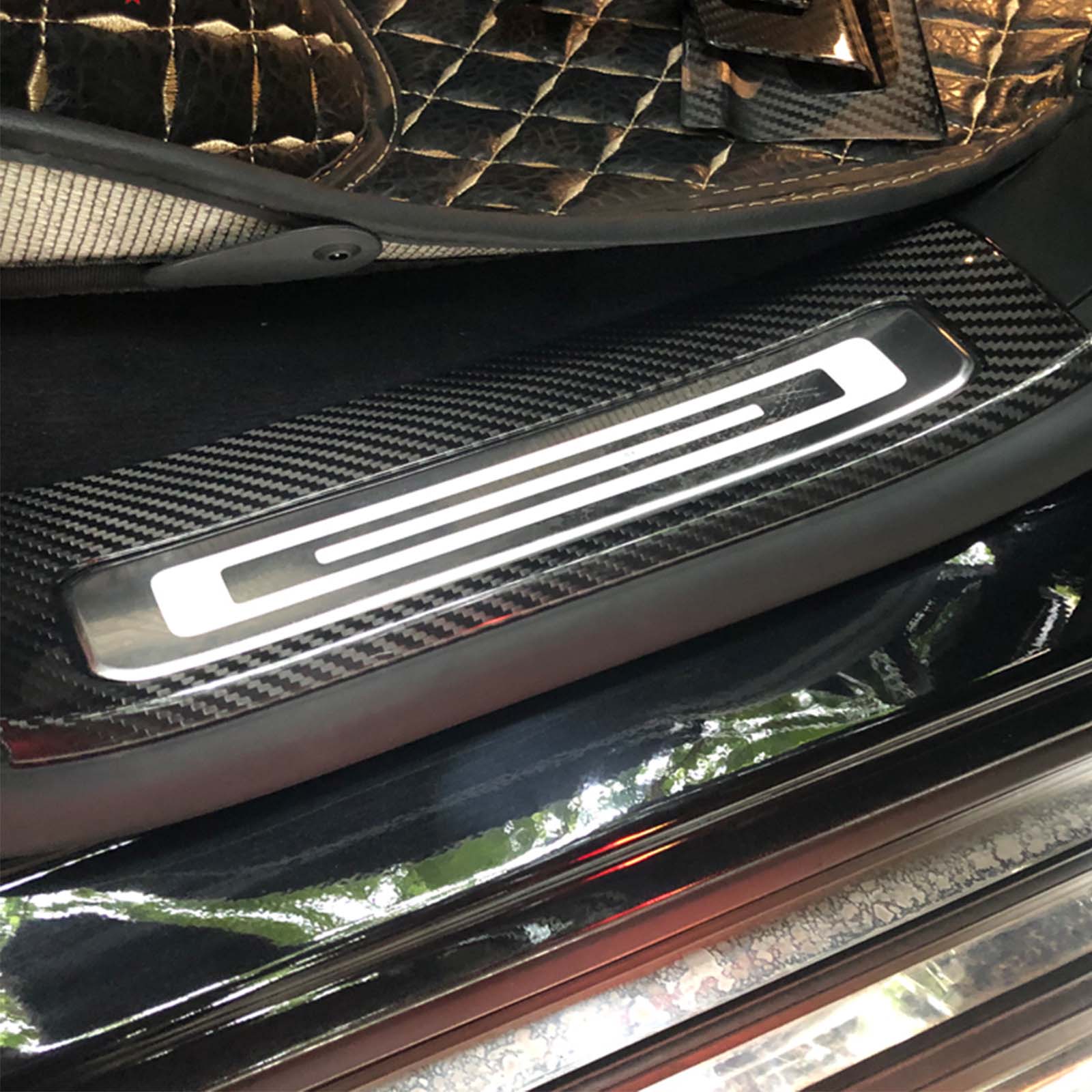 Carbon Fiber Outer Door Sill Plate Cover Trim Pour Benz W464 G500 2019-2023
