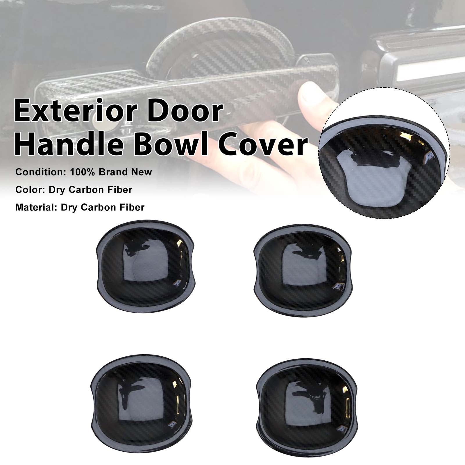 Carbon Fiber Exterior Door Handle Bowl Cover Pour Mercedes Benz W464 2019-2023