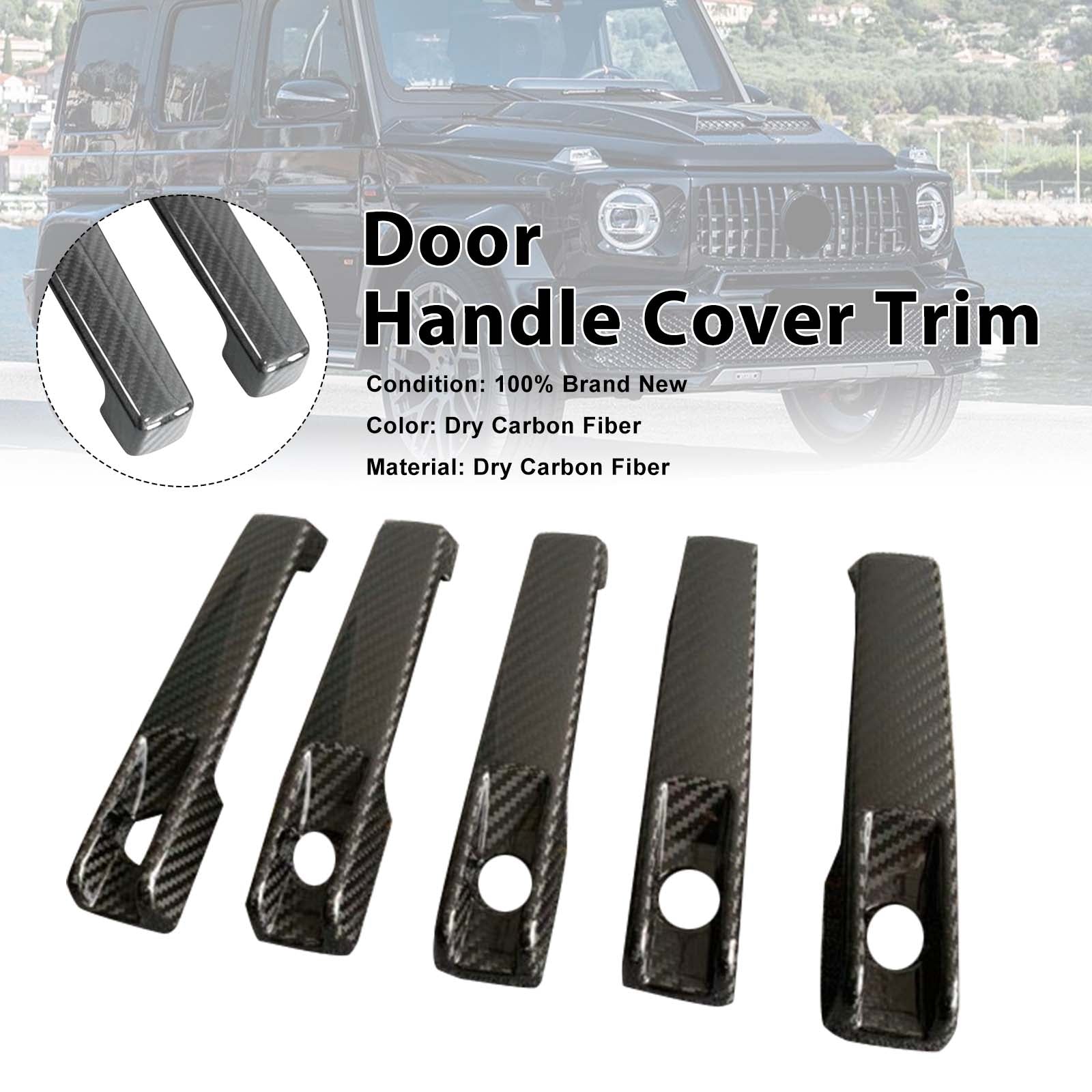 5PCS Dry Carbon Door Handle Cover Trim Pour Benz G Class W463A W464 2019-2023