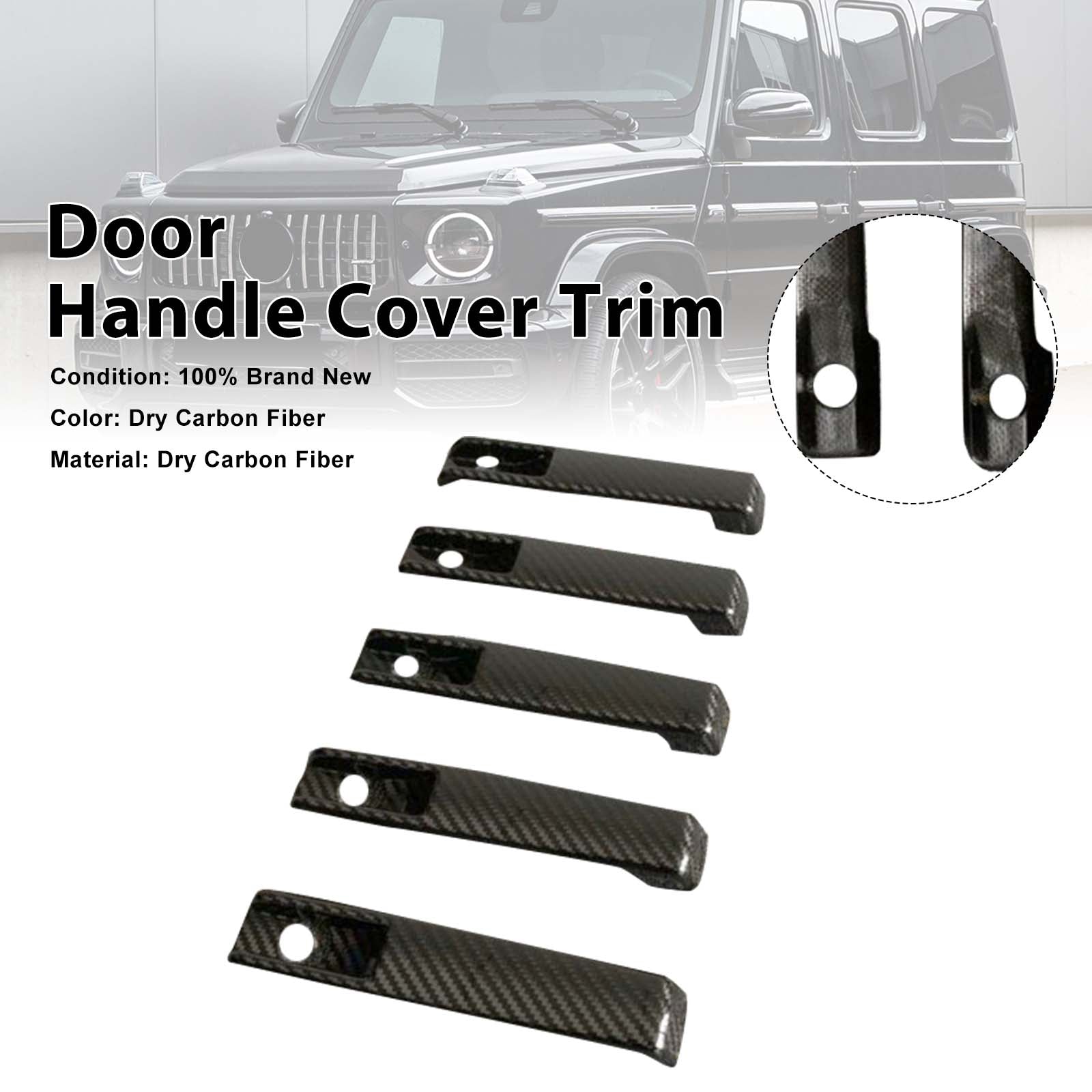 5PCS Dry Carbon Door Handle Cover Trim Pour Benz G Class W463A W464 2019-2023