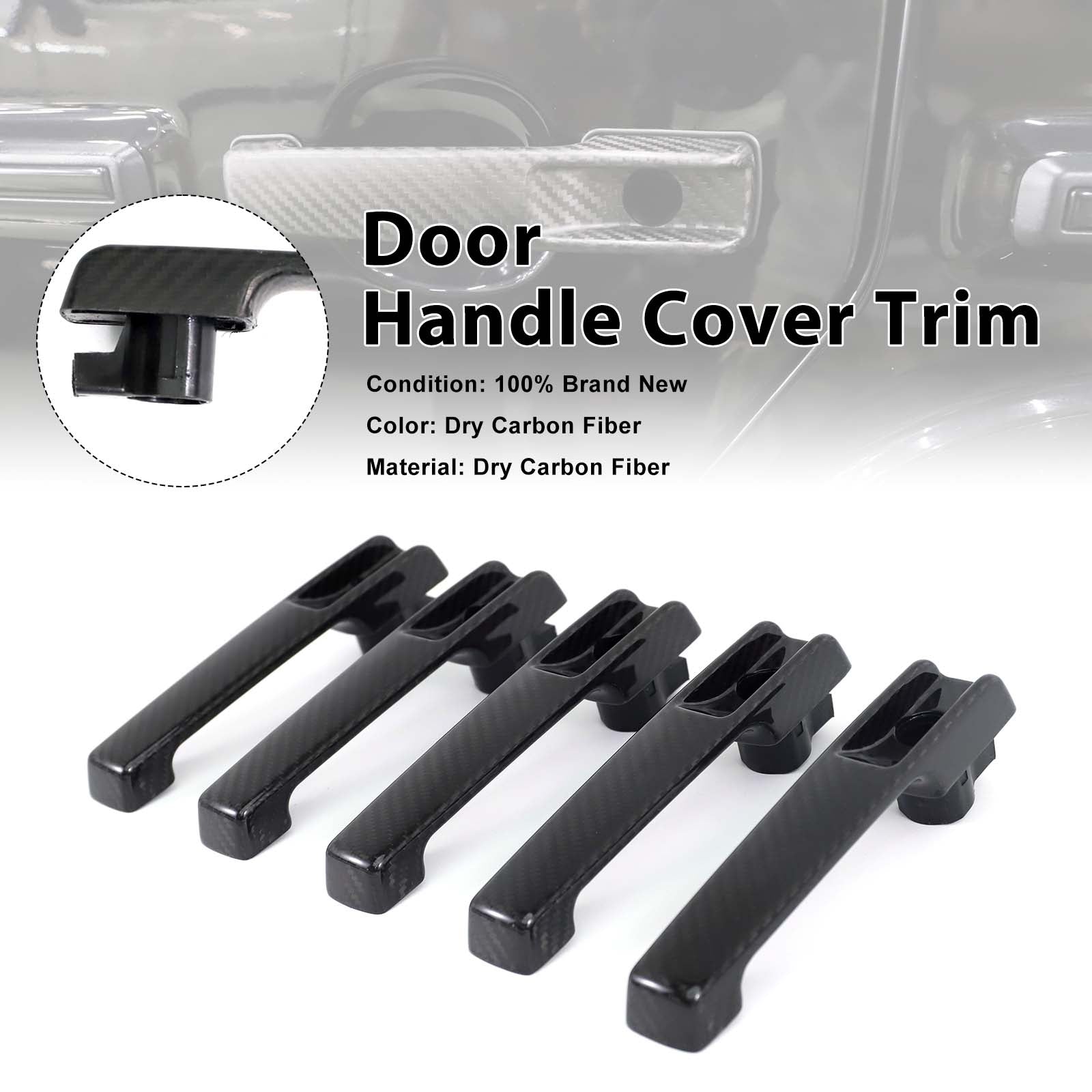 5PCS Carbon Fiber Door Handle Cover Trim Pour Benz G Class W463A W464 2019-2023