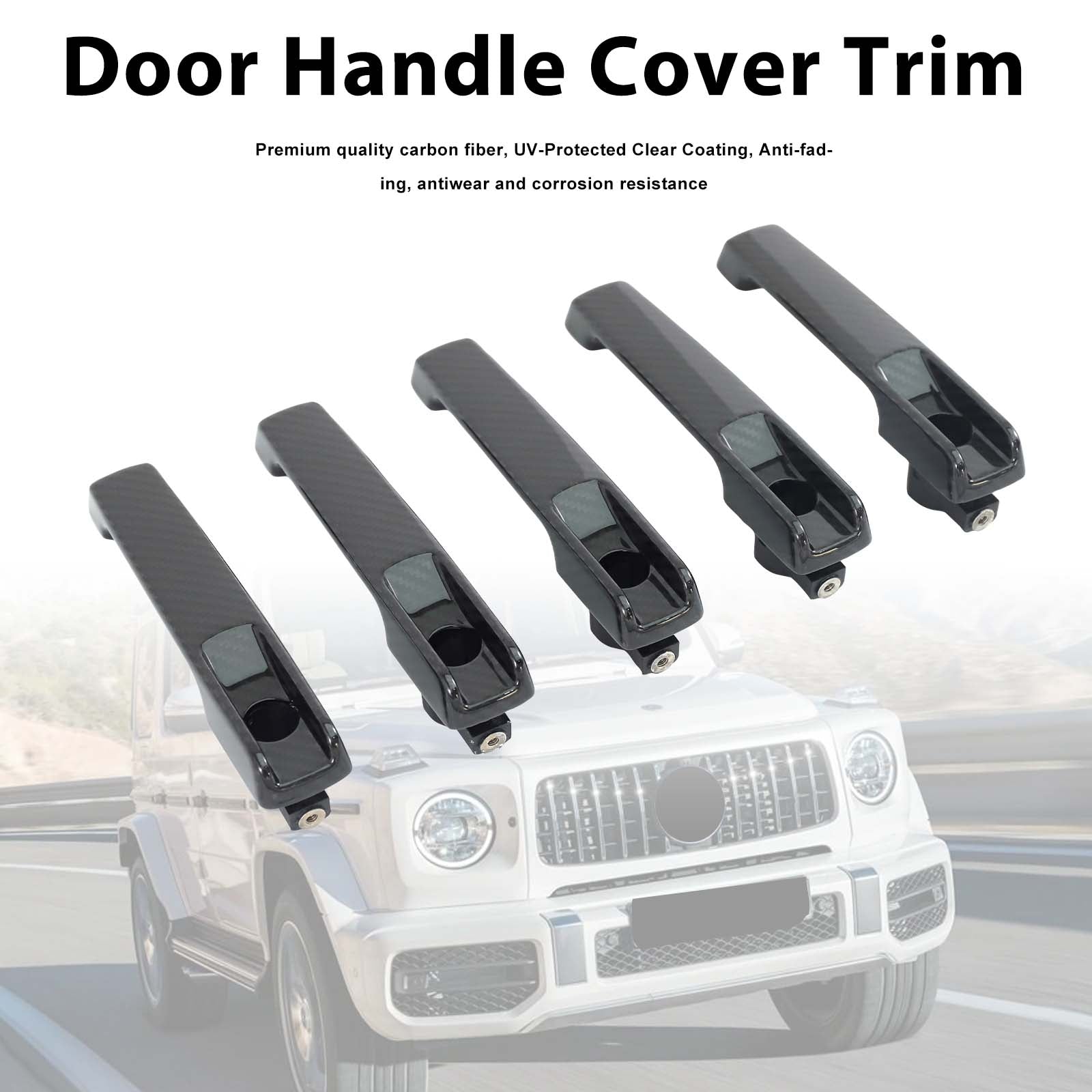 5PCS Carbon Fiber Door Handle Cover Trim Pour Benz G Class W463A W464 2019-2023