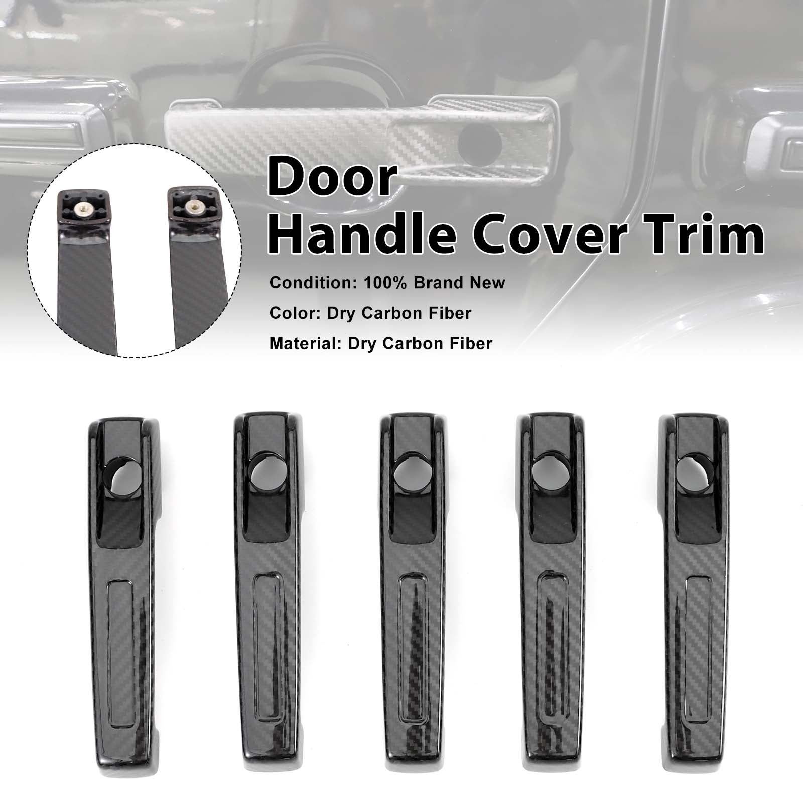 5PCS Carbon Fiber Door Handle Cover Trim Pour Mercedes G Class W464 2019-2023