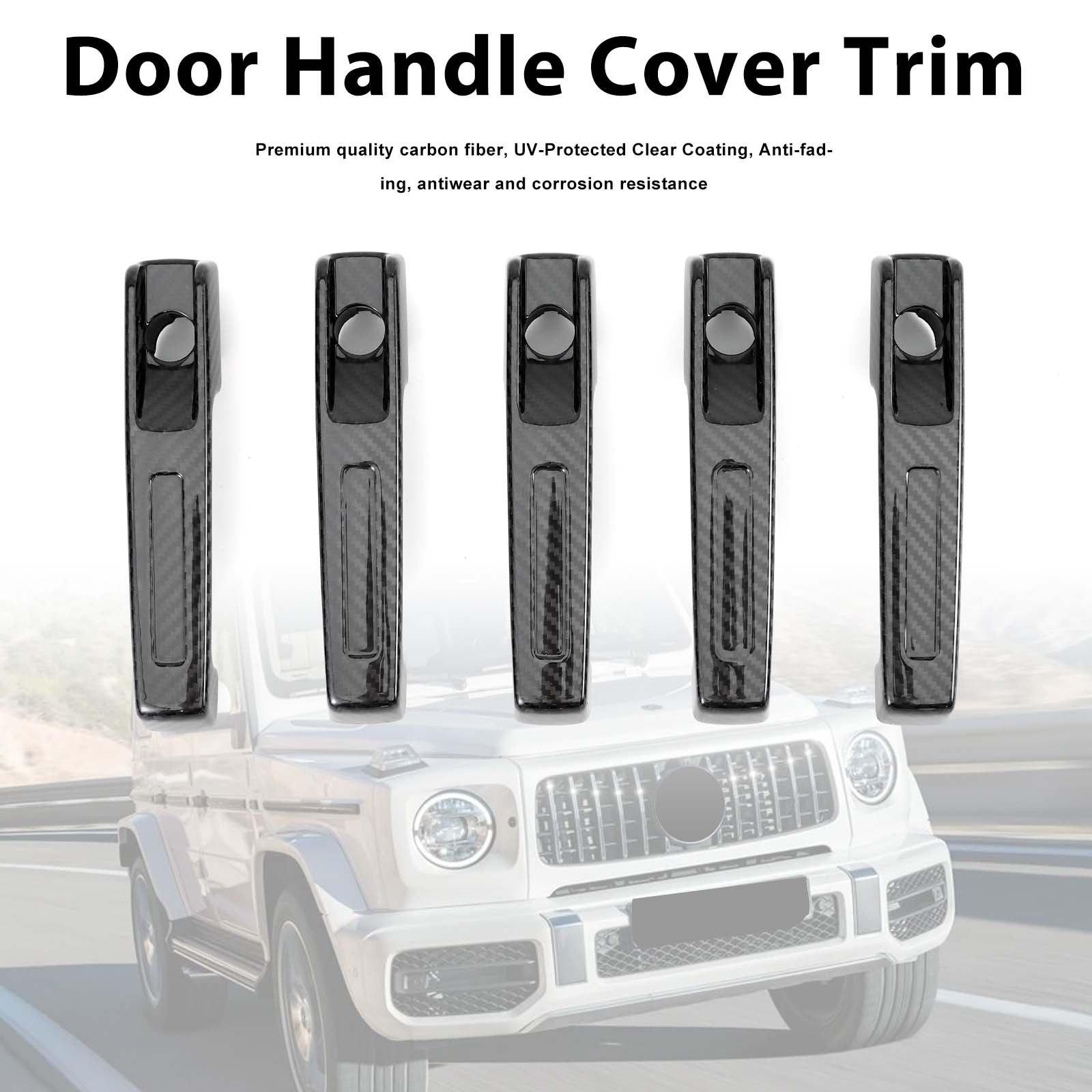 5PCS Carbon Fiber Door Handle Cover Trim Pour Mercedes G Class W464 2019-2023