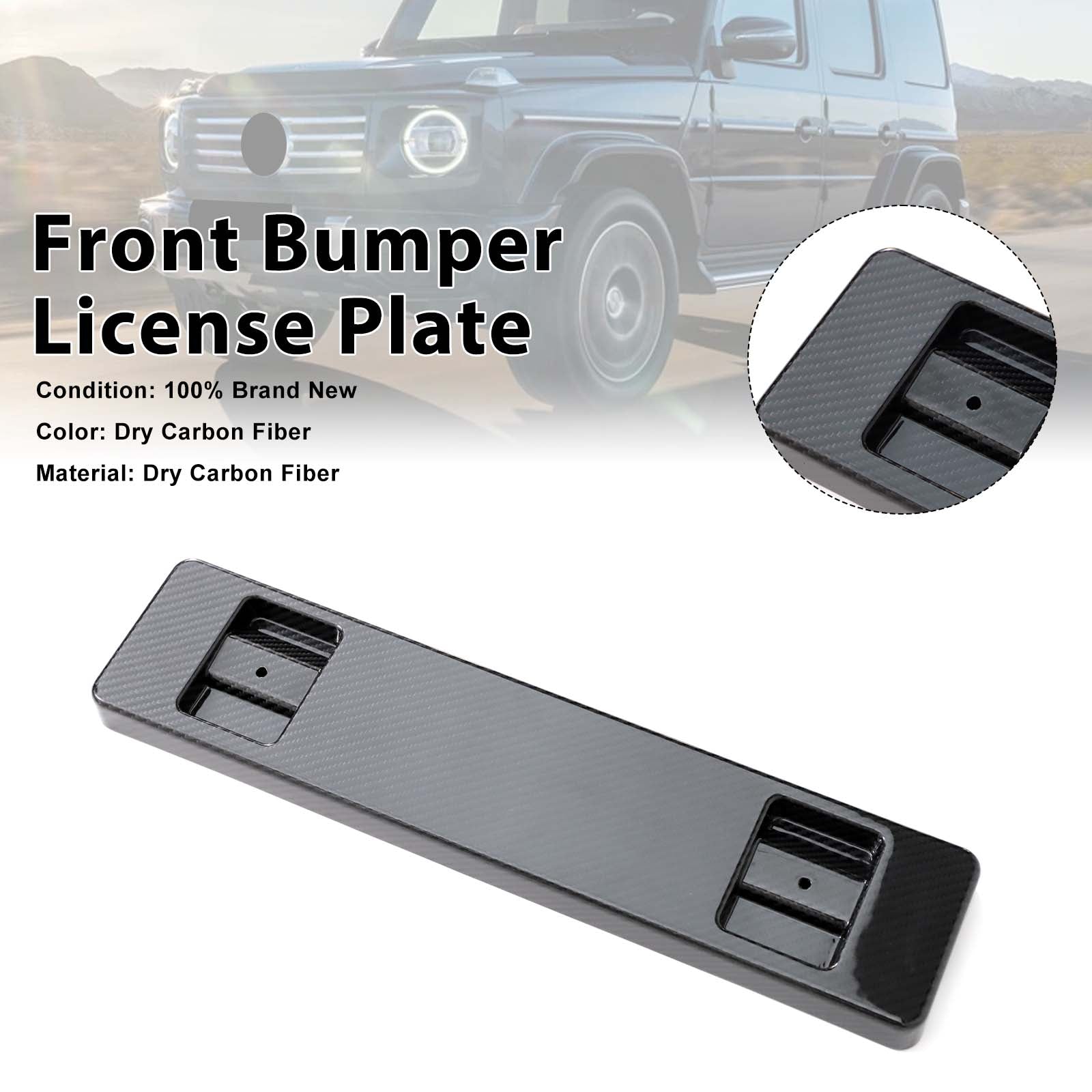 Dry Carbon Front Bumper License Plate Pour Mercedes Benz W464 G-Class 2019-2023