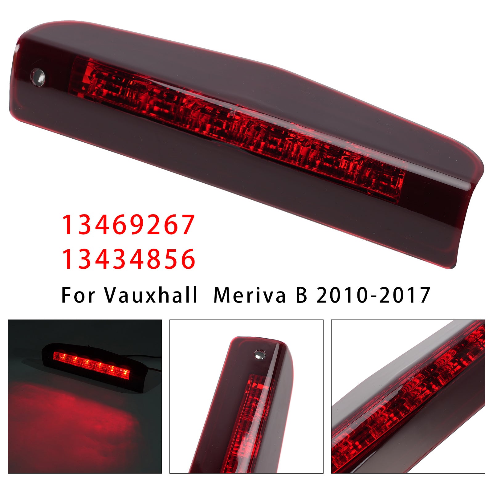 Feu Stop 3e Arrière Pour Opel Meriva Vauxhall Meriva B 2010-2017 Rouge