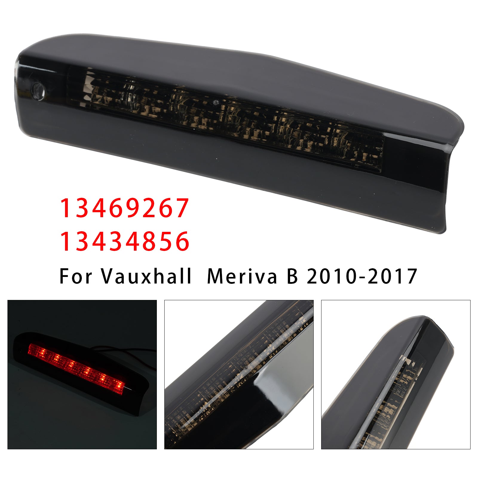 Feu Stop 3e Arrière Pour Opel Meriva Vauxhall Meriva B 2010-2017 Noir