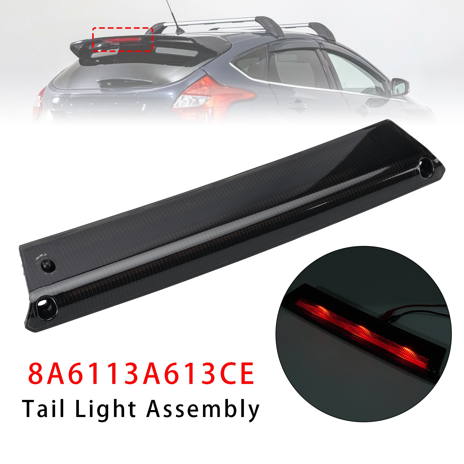 Feu Stop 3e Haut Niveau Arrière Pour Ford Fiesta MK7 Focus MK3 Noir