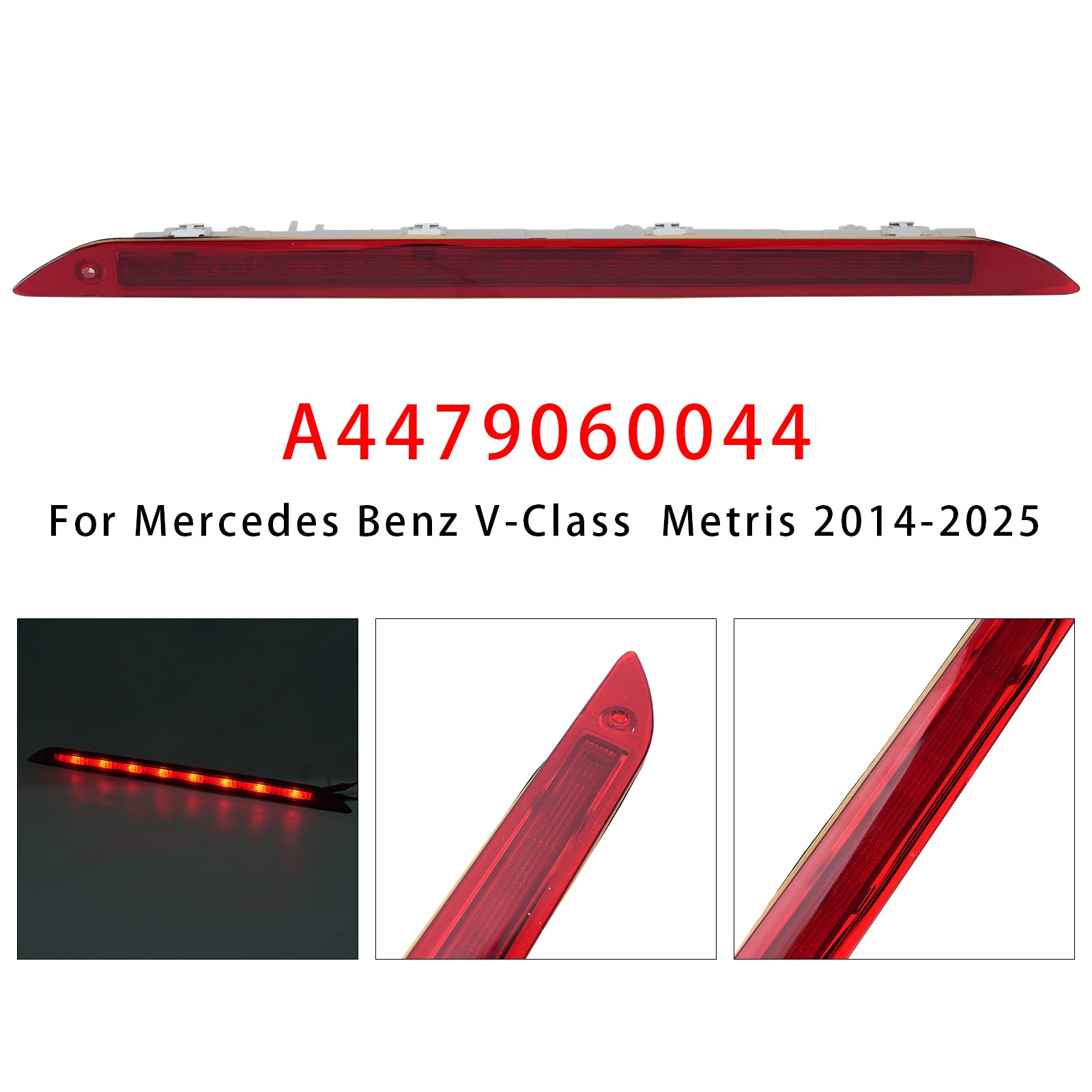 Troisième feu stop arrière rouge pour Mercedes Benz Vito W447 Marco Polo 14-2025
