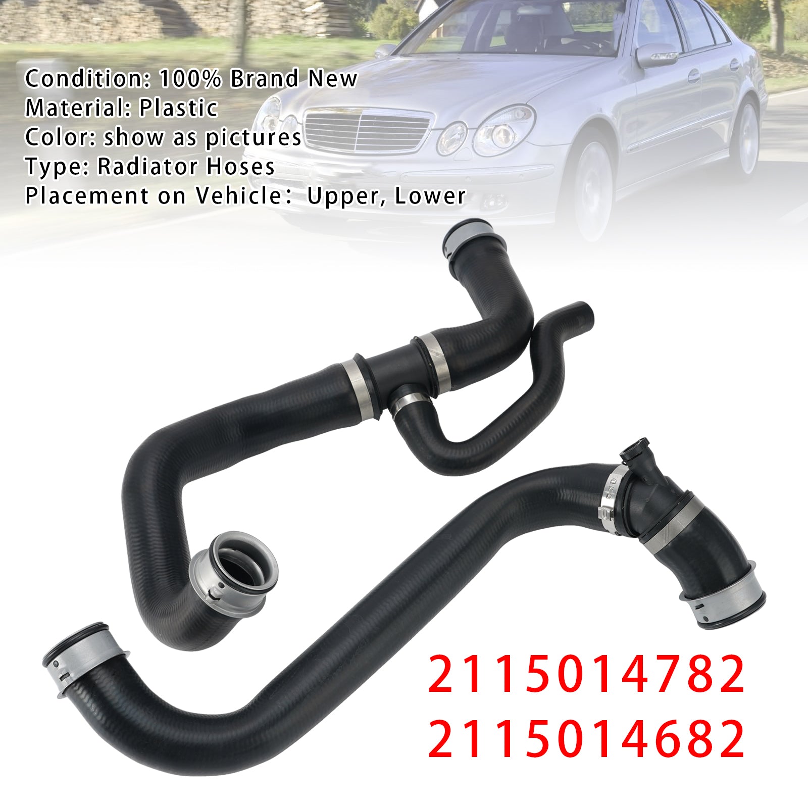 Tuyaux de Radiateur Supérieur+Inférieur Moulés Pour Mercedes S211 W211 E350 2006