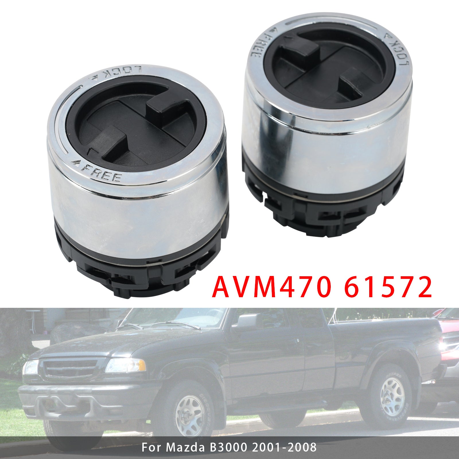 2PCS Moyeux à Verrouillage 27 Canines Pour Ford Ranger 1998-2000 Montage Interne