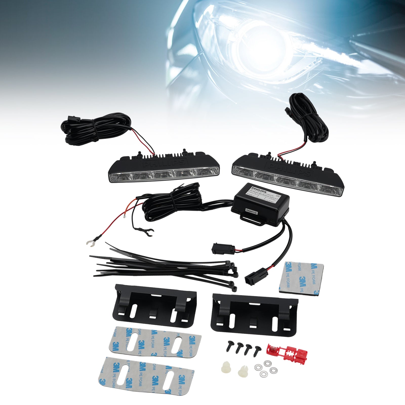 Feu jour LED Universel pour automobile 5 Puces LED 6000K Pour PHILIPS YS12810