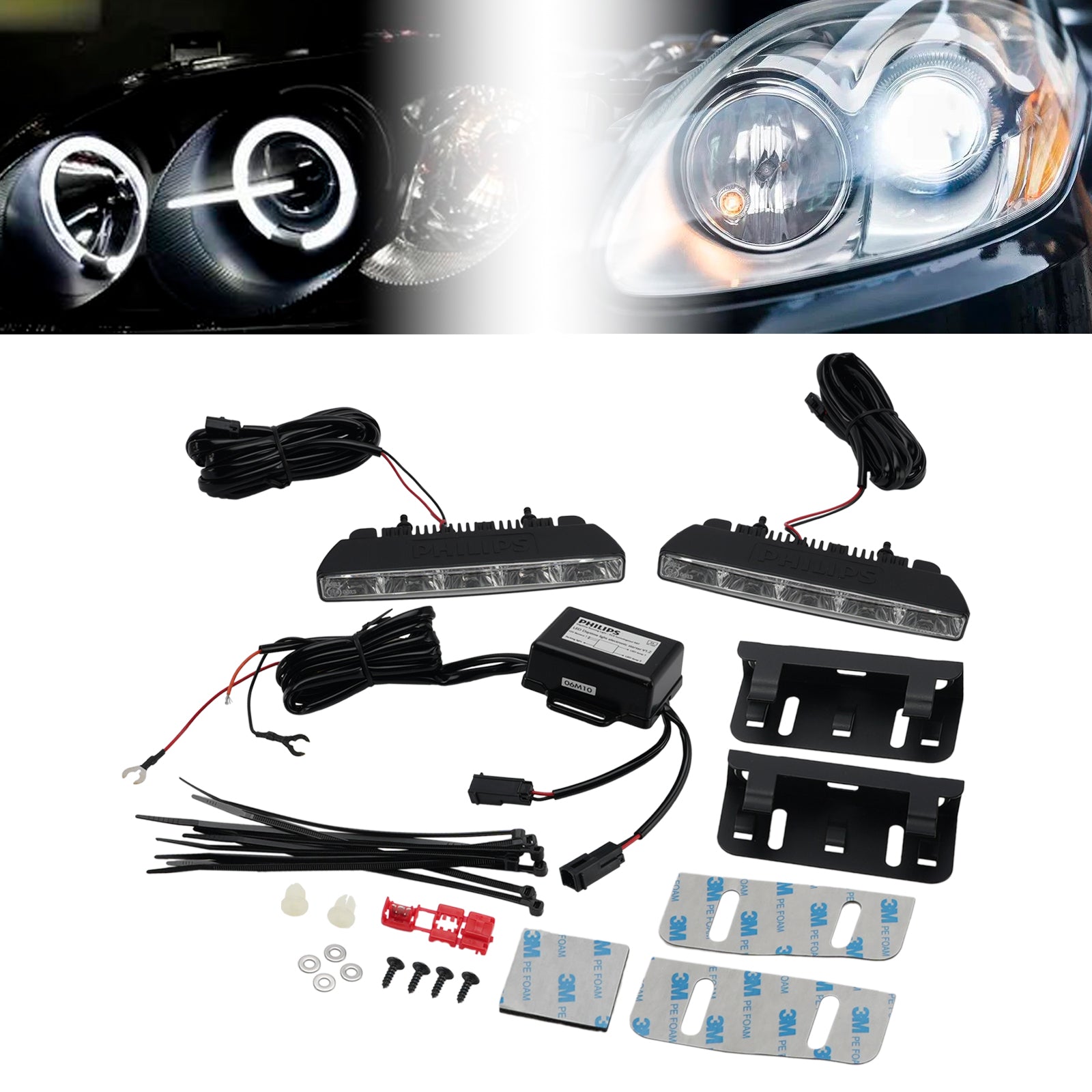 Feu jour LED Universel pour automobile 5 Puces LED 6000K Pour PHILIPS YS12810