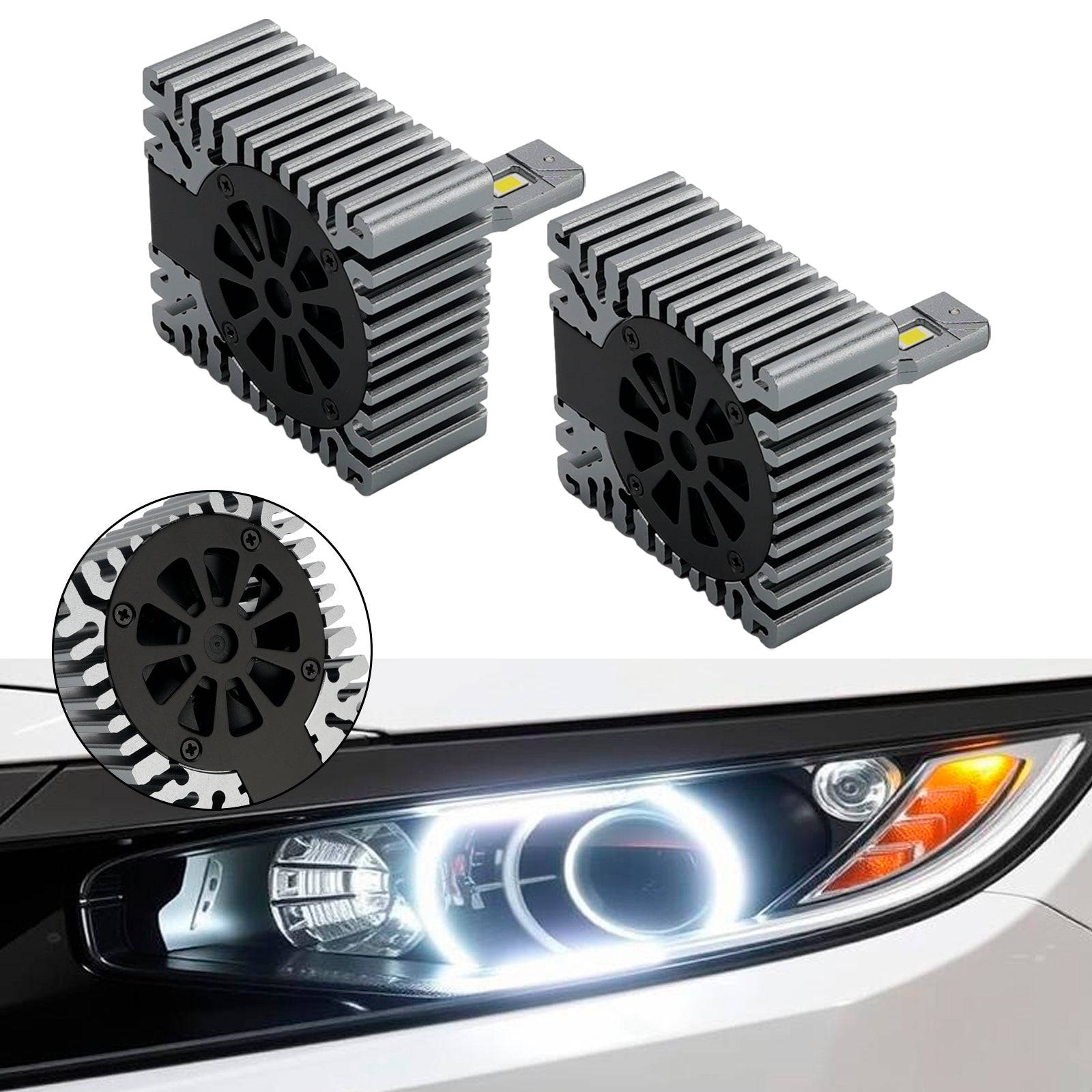 Kit Ampoule LED Phare Feu Route Croisement D5S 12V 45W 6000K Pour OSRAM 166540CW