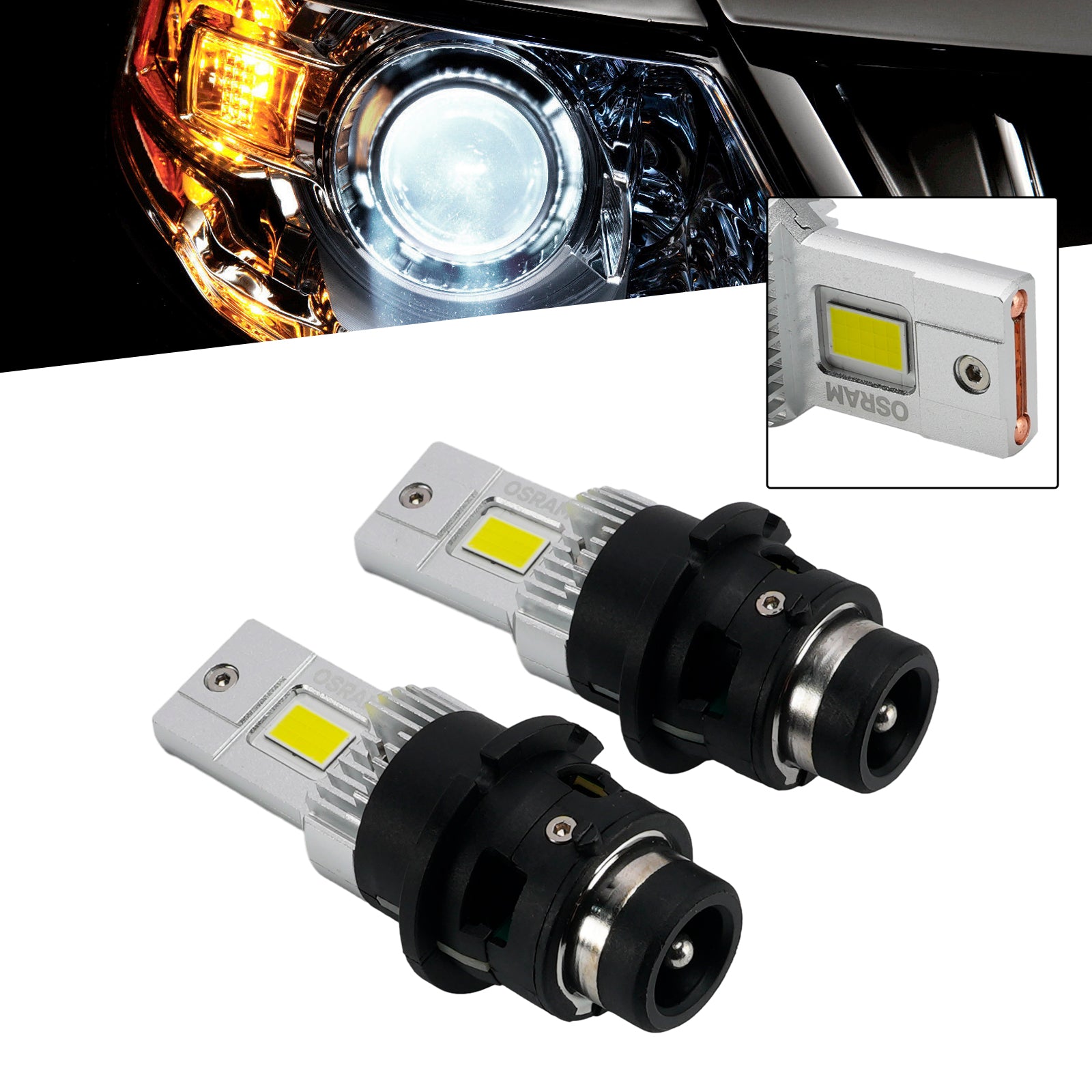 Kit Ampoule LED Phare Feu Route Croisement D2S 85V 45W 6000K Pour OSRAM 166240CW