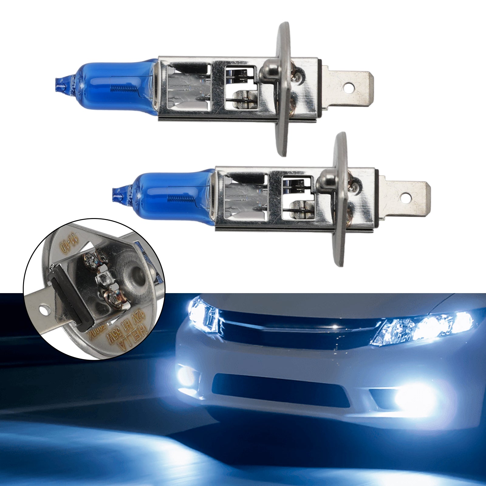 Ampoule Phare Halogène Améliorée Auto H1 12V 55W Pour HELLA 8GH 002 089-412