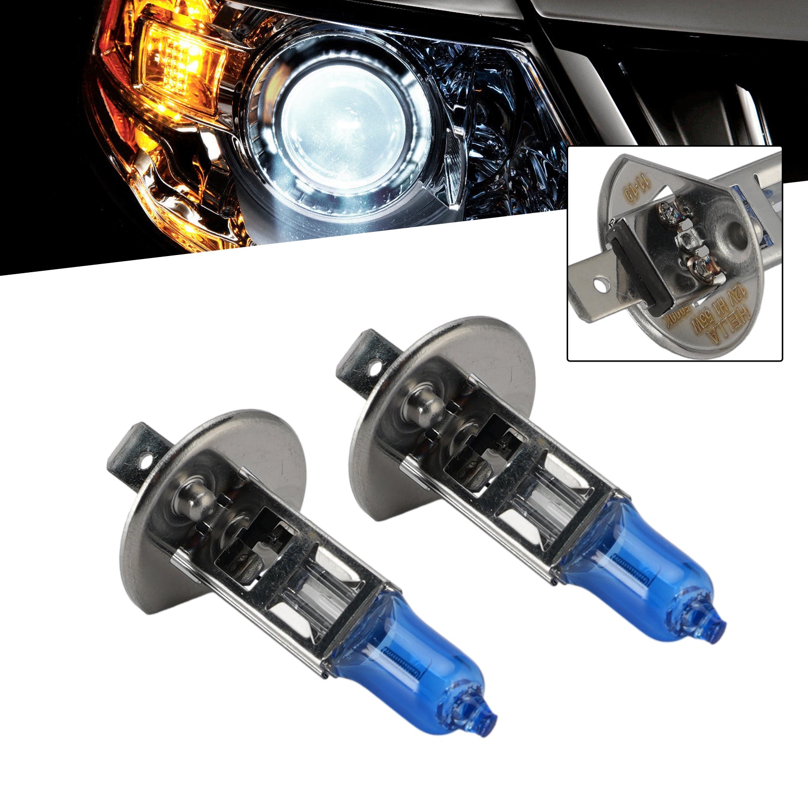 Ampoule Phare Halogène Améliorée Auto H1 12V 55W Pour HELLA 8GH 002 089-412