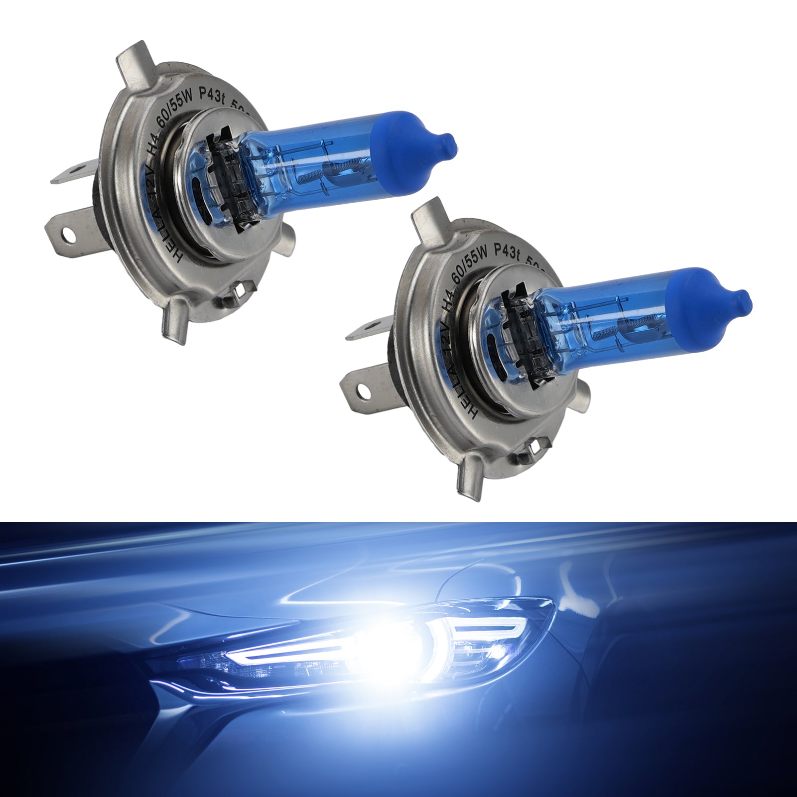 Ampoule Phare Halogène Améliorée Auto H4 12V 60/55W Pour HELLA 002 525-582