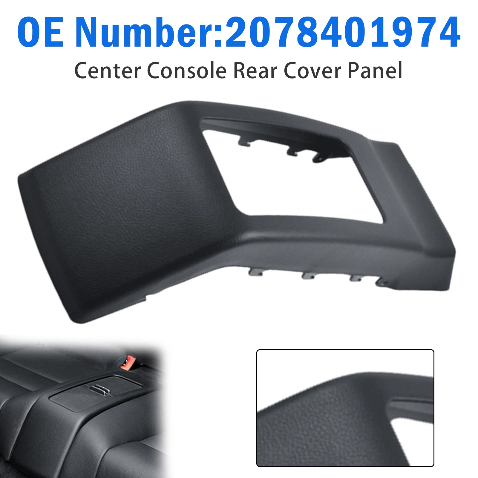 Panneau arrière console centrale noir Pour Benz W207 2010‑2016