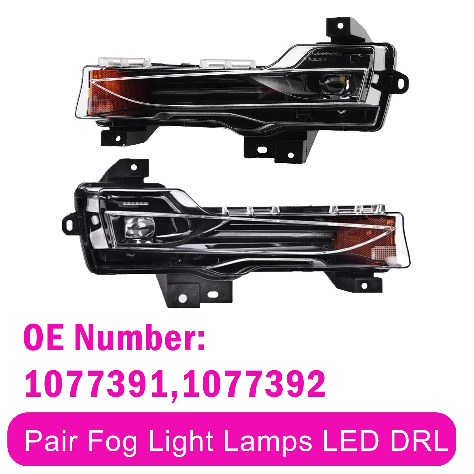 Paire Phares Anti‑Brouillard LED DRL Pour Tesla Model 3 2017‑2023