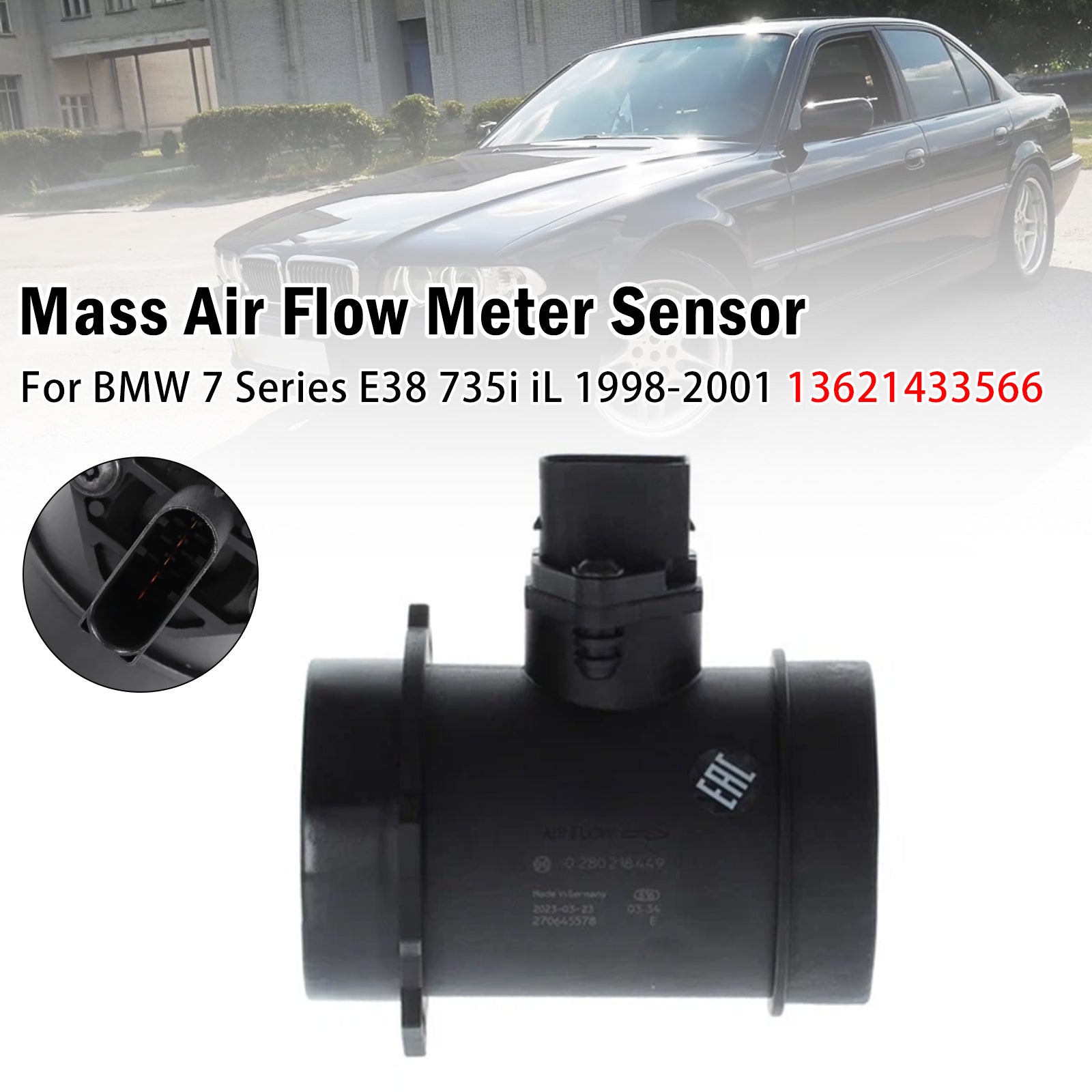 Capteur Débit Air Massique Pour BMW 7 Series E38 735i iL 1998-2001 13621433566