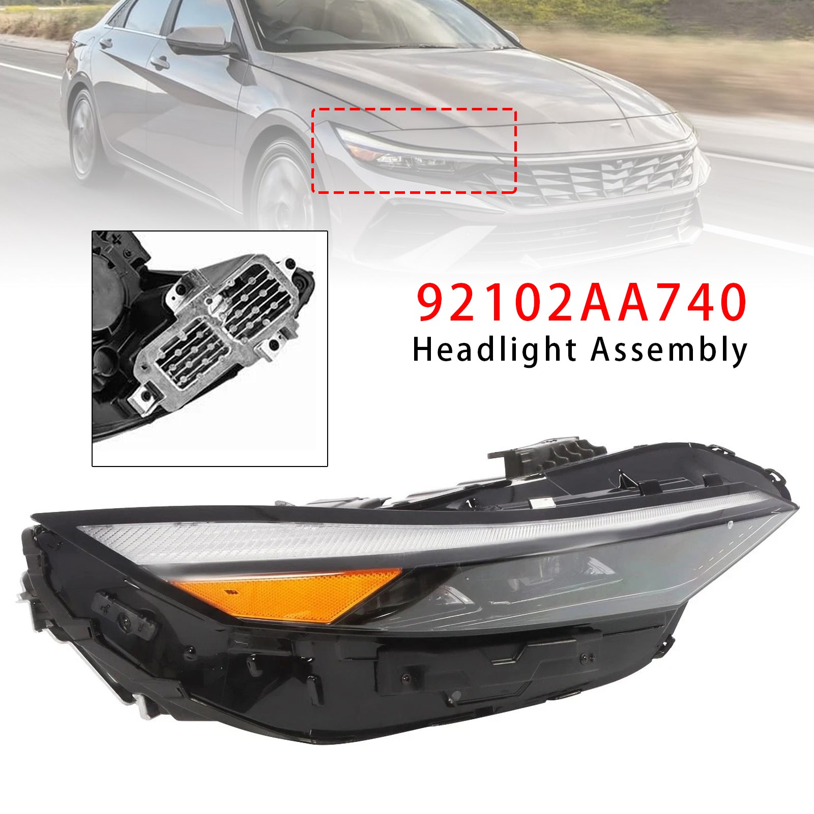Bloc Phare LED Droit 92102AA740 Pour Hyundai Elantra 2024-2025